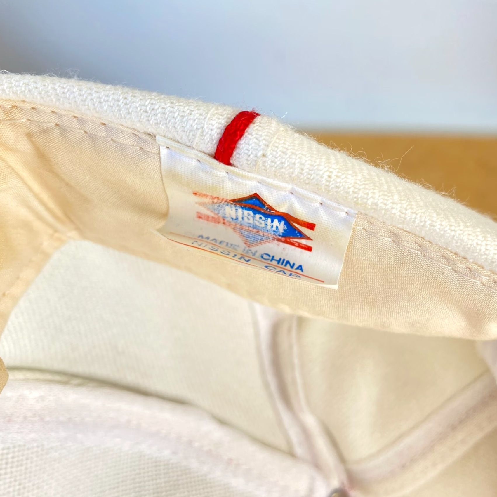 Vintage VINTAGE Nissin Snapback Hat Unisex Adults One Size Beige Red White Blue Pattern: Solid - Adjustable - Vintage Hat for Casual Wear Size ONE SIZE - 7 Thumbnail