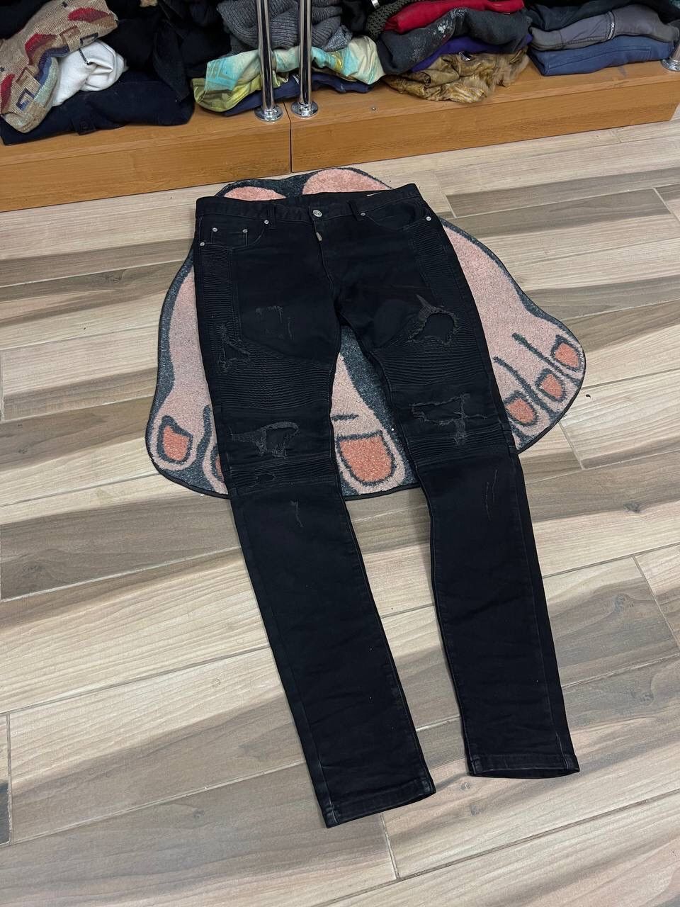 Represent Clo. Represent Slim Fit Destroyed Denim Black Ripped Pants Size US 32 / EU 48 - 1 Thumbnail