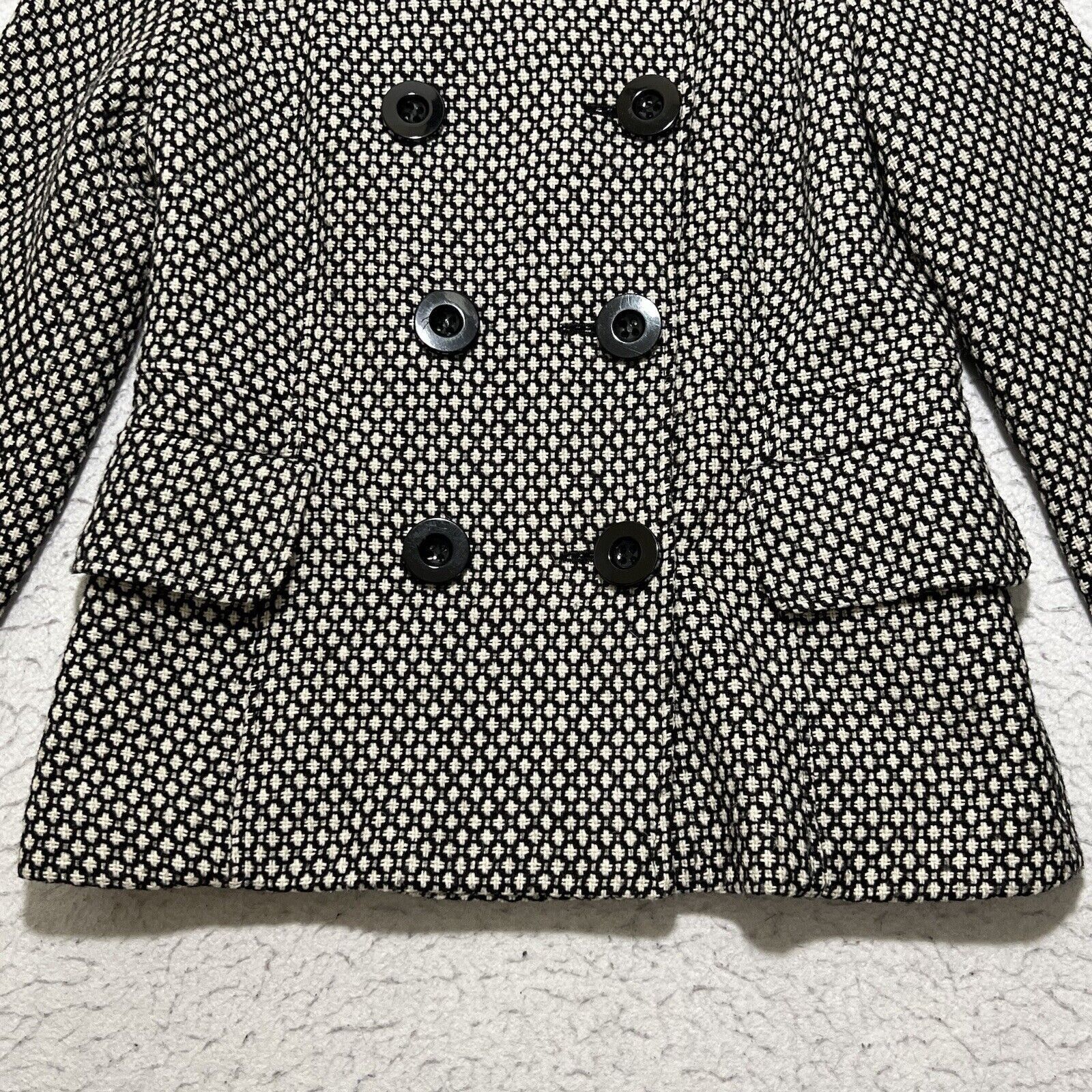Macys Charter Club Wool Blend Tweed Double Breasted Blazer Jacket Size S / US 4 / IT 40 - 6 Thumbnail