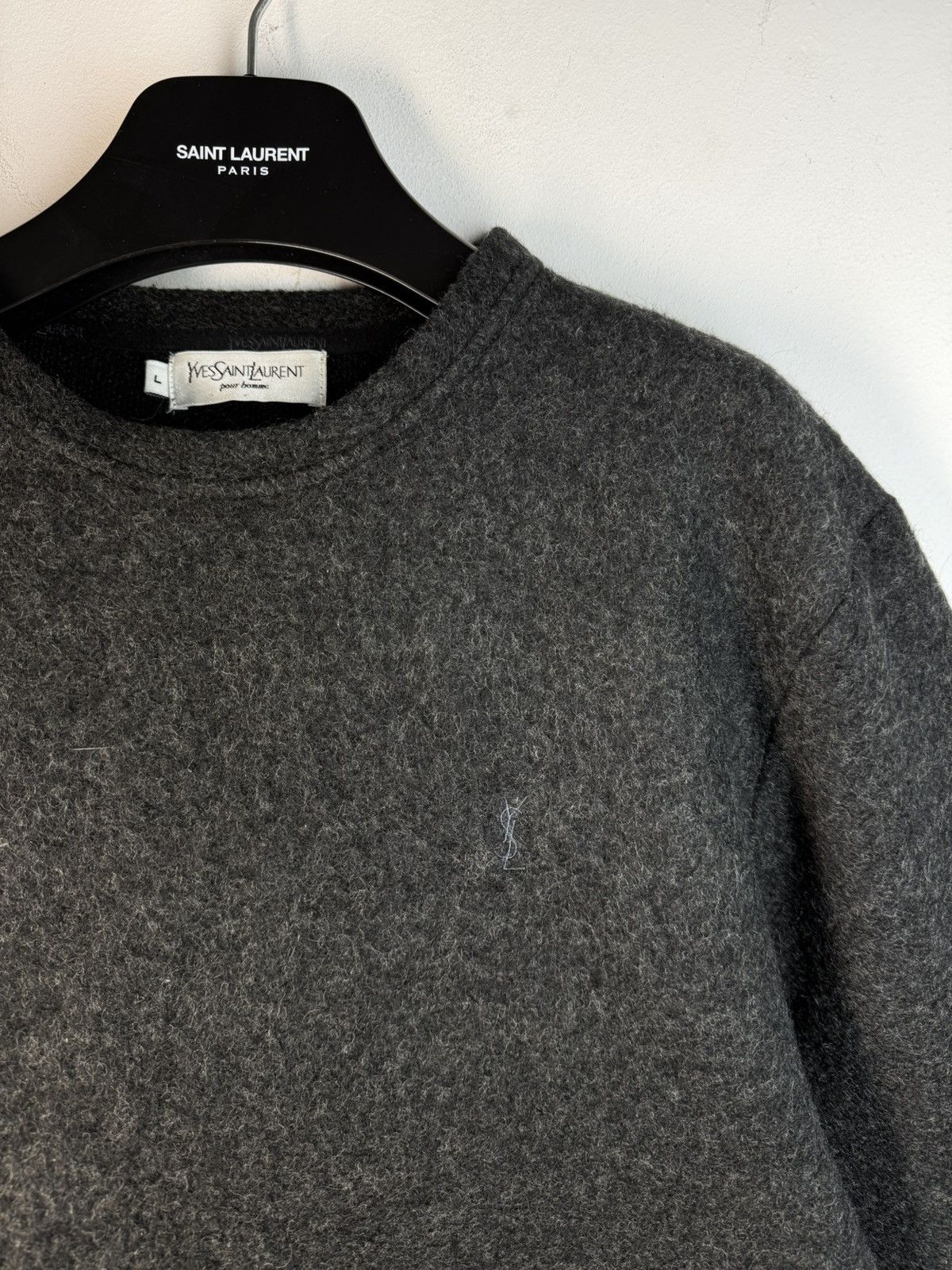 Yves Saint Laurent Wool YSL Sweater Soft Warm Grey YSL Sweatshirt Size US M / EU 48-50 / 2 - 3 Thumbnail