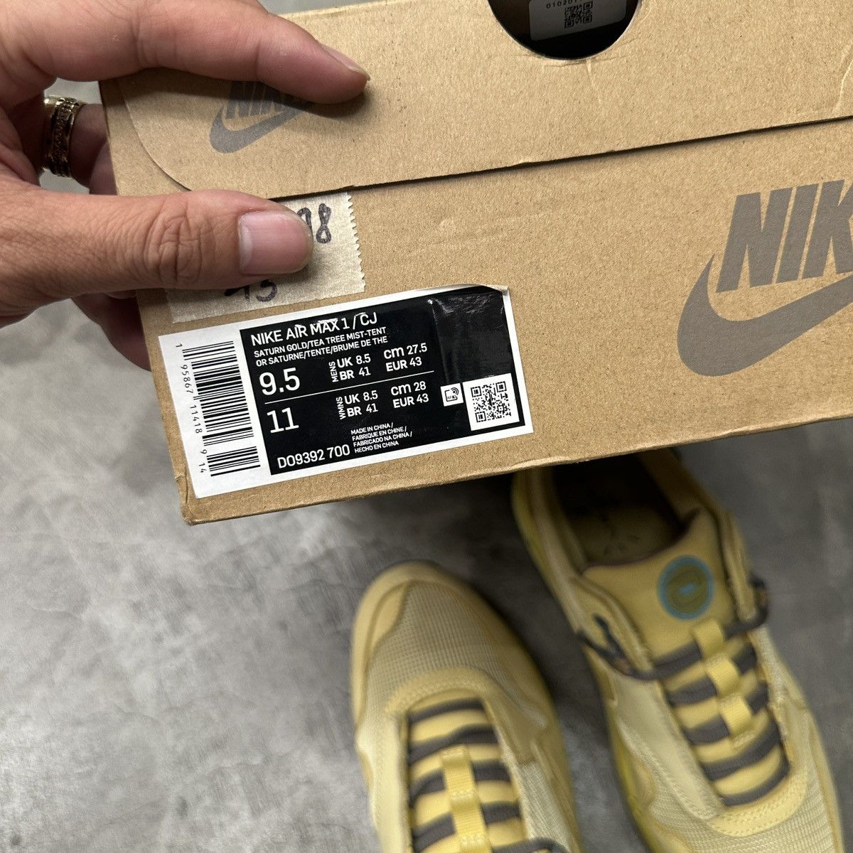 Nike × Travis Scott Nike Air Max 1 x Travis Scott ‘Gold’ DO9392-700 Size US 9.5 / EU 42-43 - 8 Thumbnail