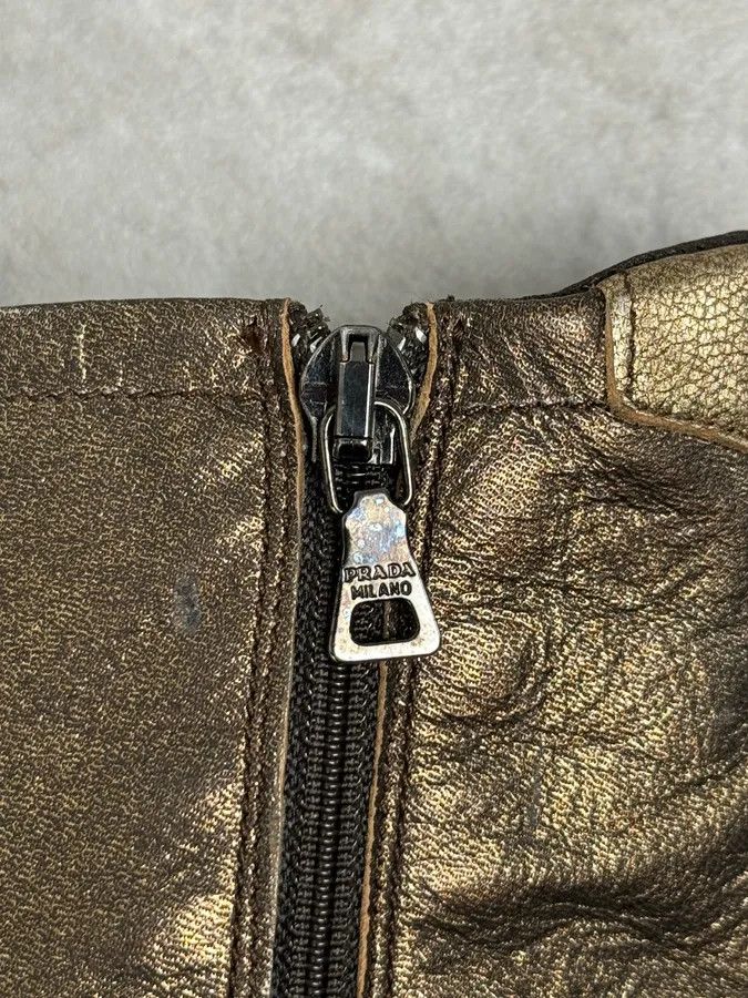 Prada 2000s Prada Golden Boxer Leather Ankle Boots Size US 7 / IT 37 - 8 Thumbnail