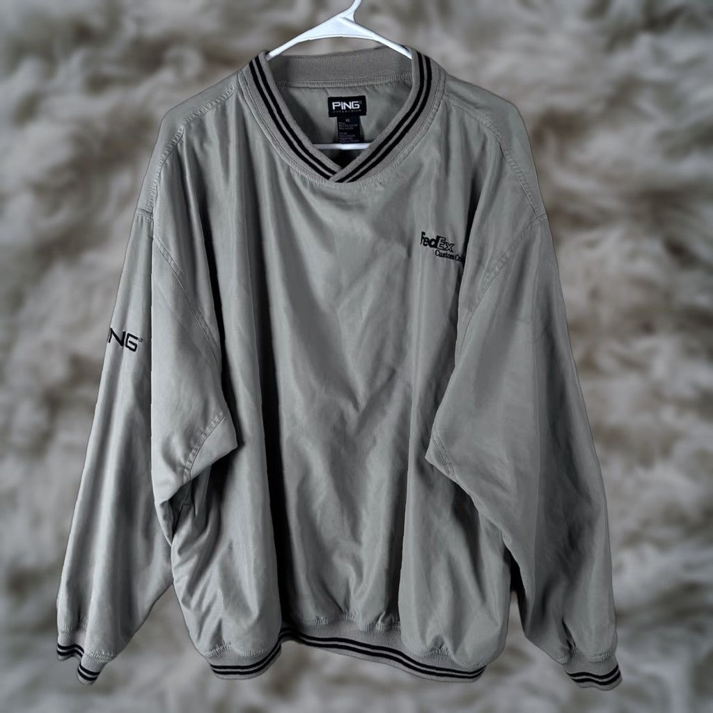 Vintage VINTAGE Ping Collection V-Neck Golf Windbreaker Pullover Jacket Mens XL Beige Size US XL / EU 56 / 4 - 1 Thumbnail