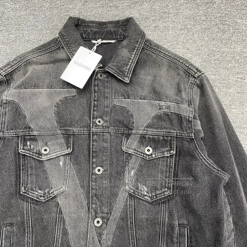 Valentino Valentino Grey big destruction denim jacket jacket Size M / US 6-8 / IT 42-44 - 4 Thumbnail