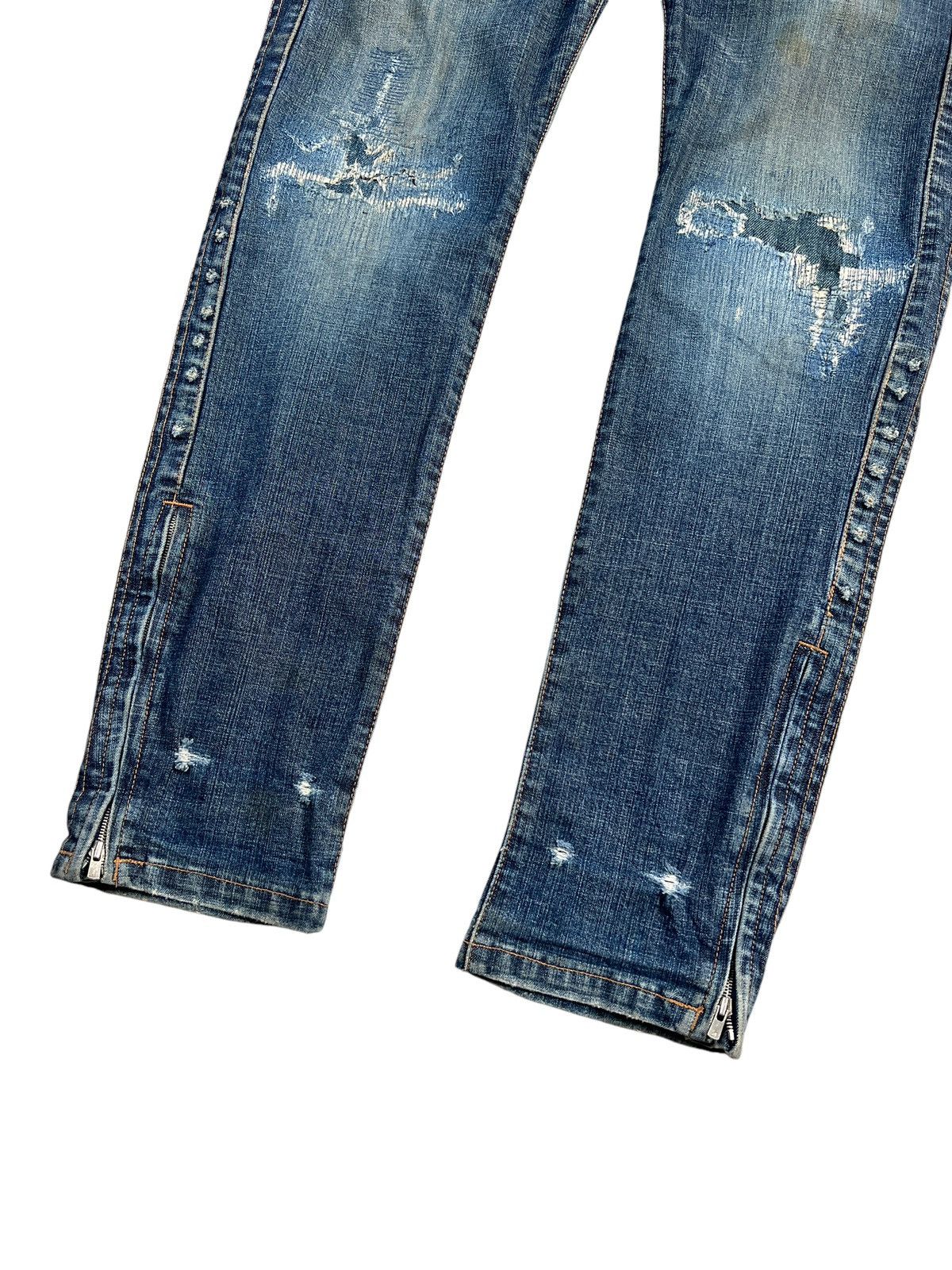 CABANE de ZUCCa × Issey Miyake × Zucca 1990 Cabane de Zucca Zipper Distressed Denim Size US 33 - 3 Thumbnail