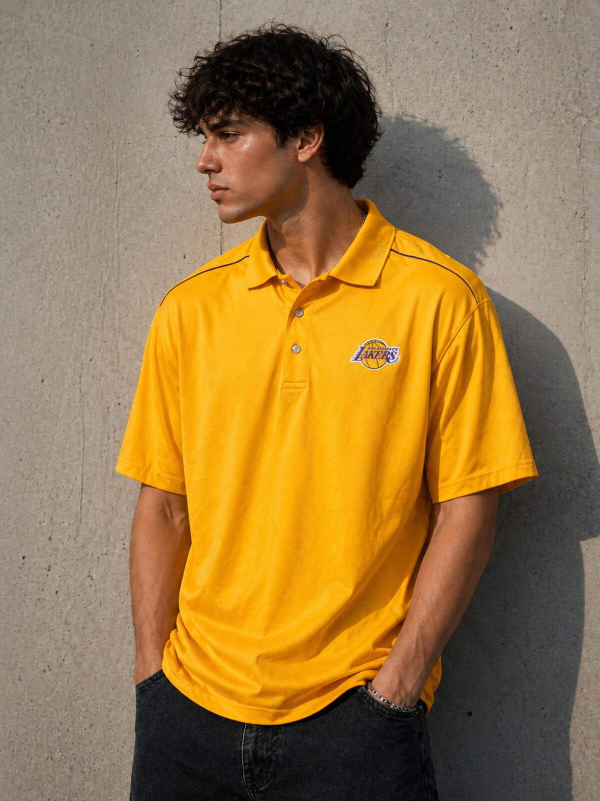NBA NBA Team Apparel LAKERS Basketball Polo Golf Shirt GOLD Size ONE SIZE - 1 Thumbnail