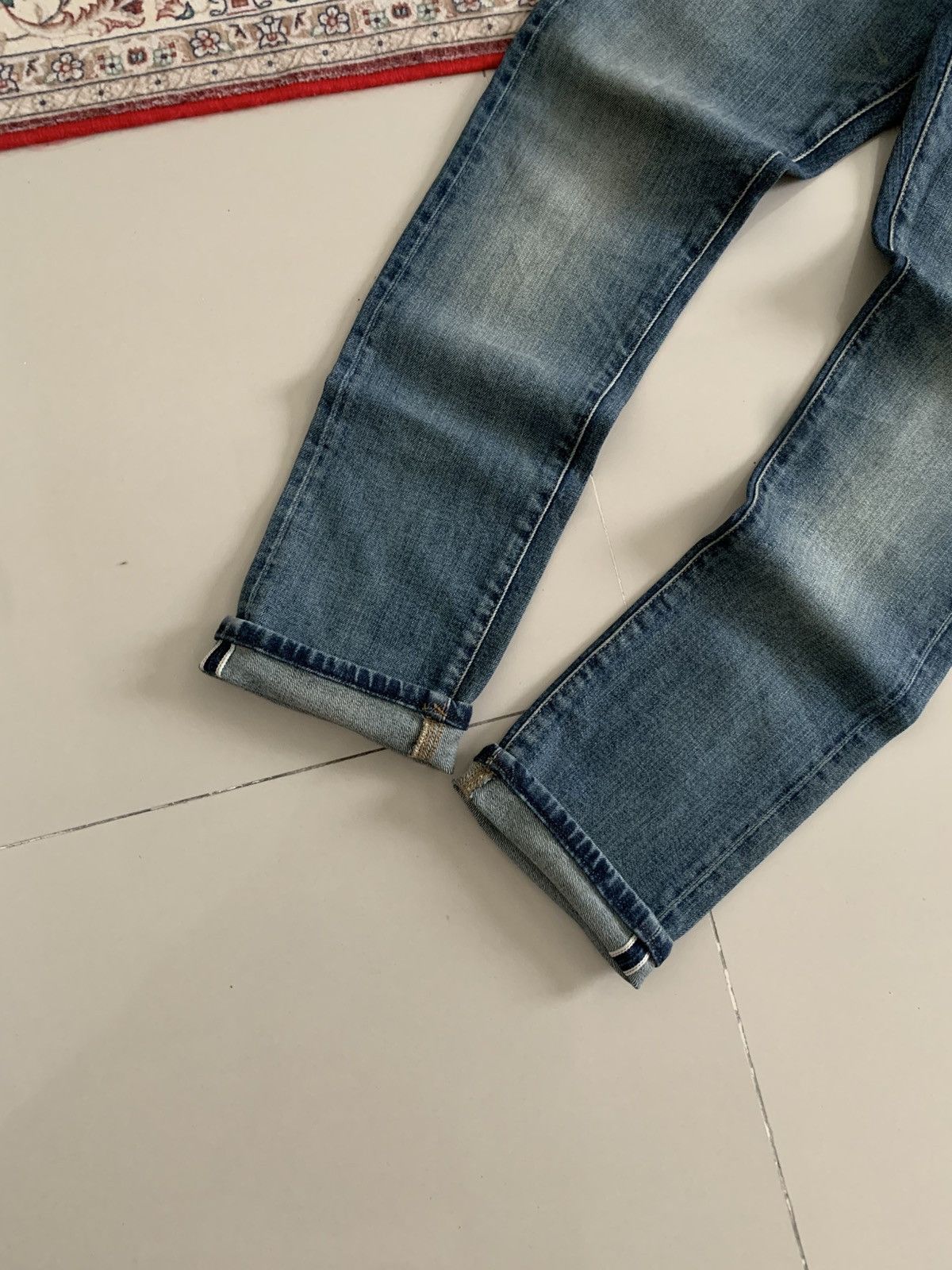 Undercover × Uniqlo Uniqlo Denim Slim Straight Redline Blue Jeans Size US 30 / EU 46 - 2 Thumbnail