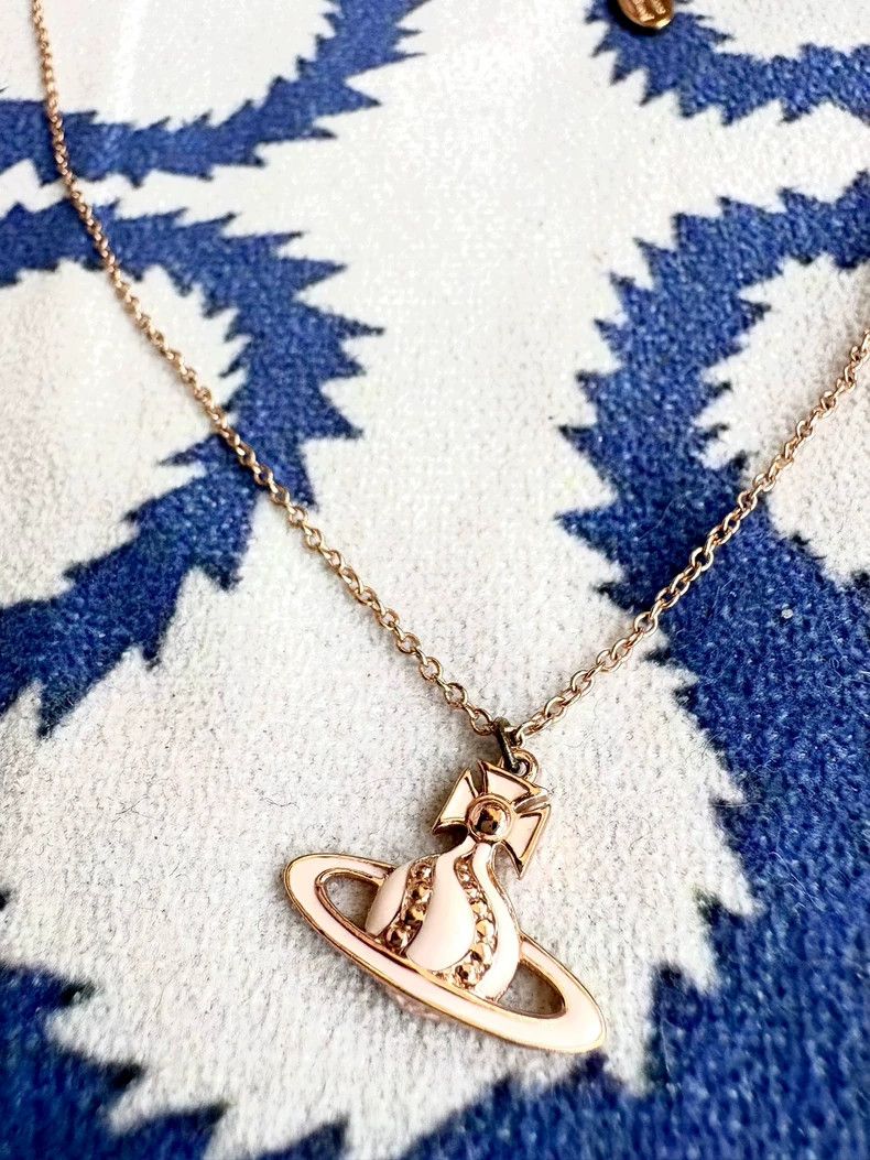 Vivienne Westwood Vivienne Westwood Vintage Pink Flat Saturn Necklace Size ONE SIZE - 3 Thumbnail