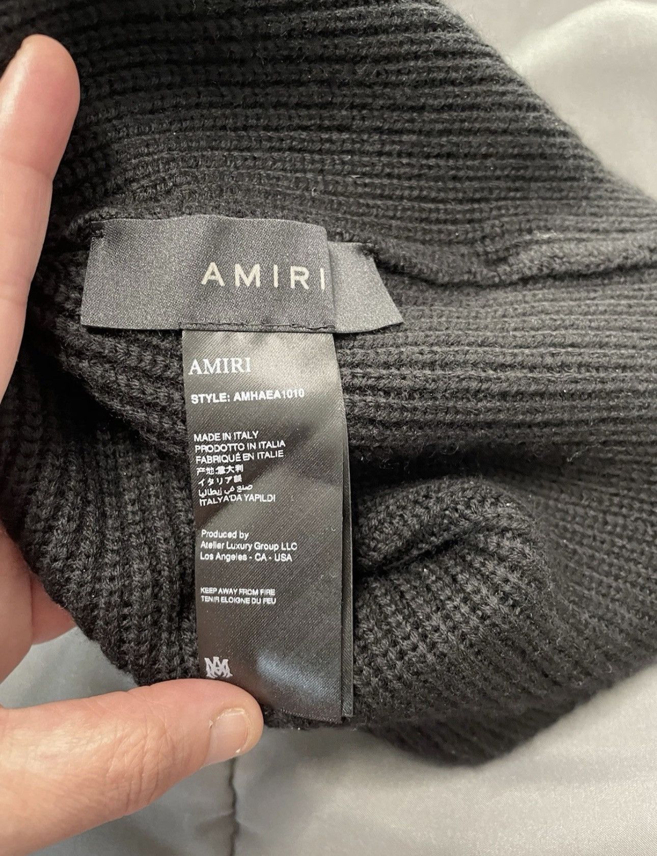 Amiri AMIRI Logo Virgin Wool Black Beanie Size ONE SIZE - 3 Thumbnail