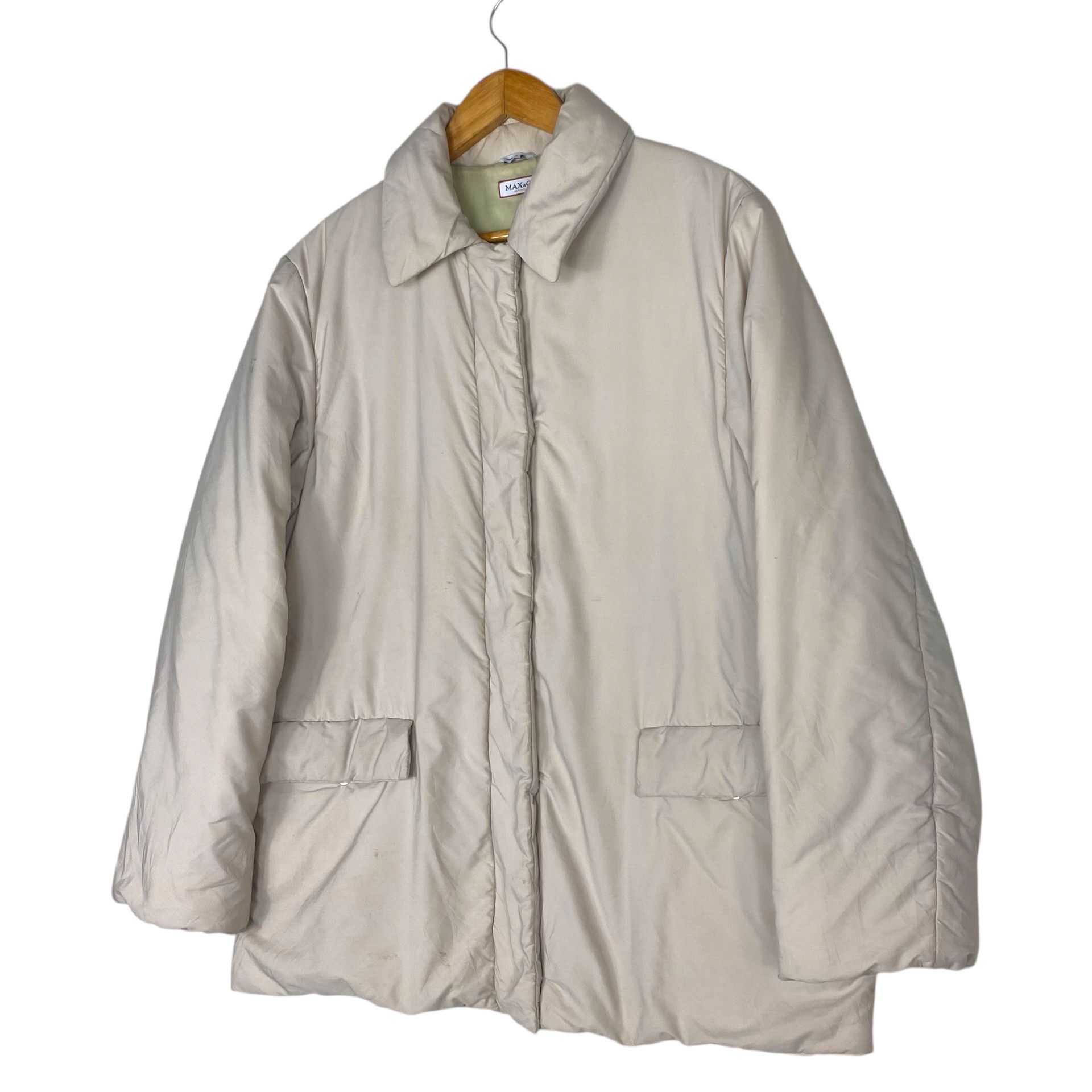 MAX&Co. 💥MAX MARA PADDED SOFT BIEGE JACKET Size L / US 10 / IT 46 - 2 Thumbnail