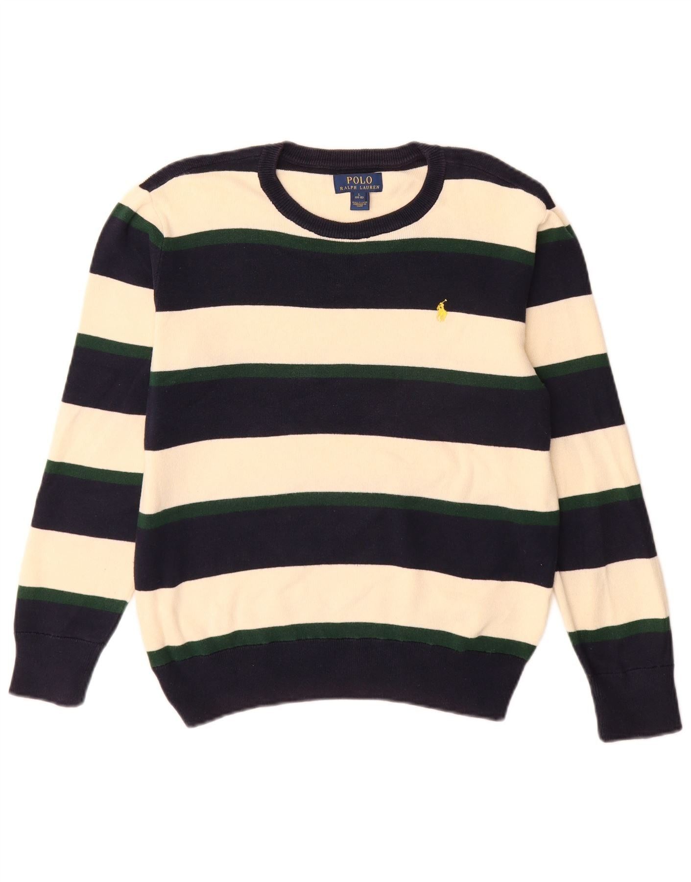 Polo Ralph Lauren Boys Crew Neck Jumper Sweater 14-15 Years Large Multicolo Size L / US 10 / IT 46 - 1 Thumbnail