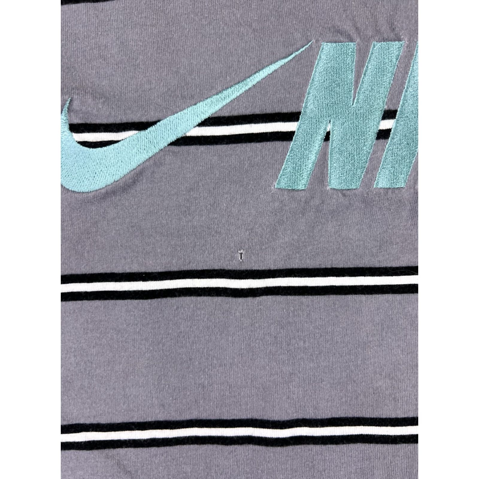 Nike Nike Shirt Mens Medium Gray Stripe Embroidered Swoosh Logo 100% Cotton Adult Regular Short Sleeve Crew Neck Vintage: No Size US M / EU 48-50 / 2 - 3 Thumbnail