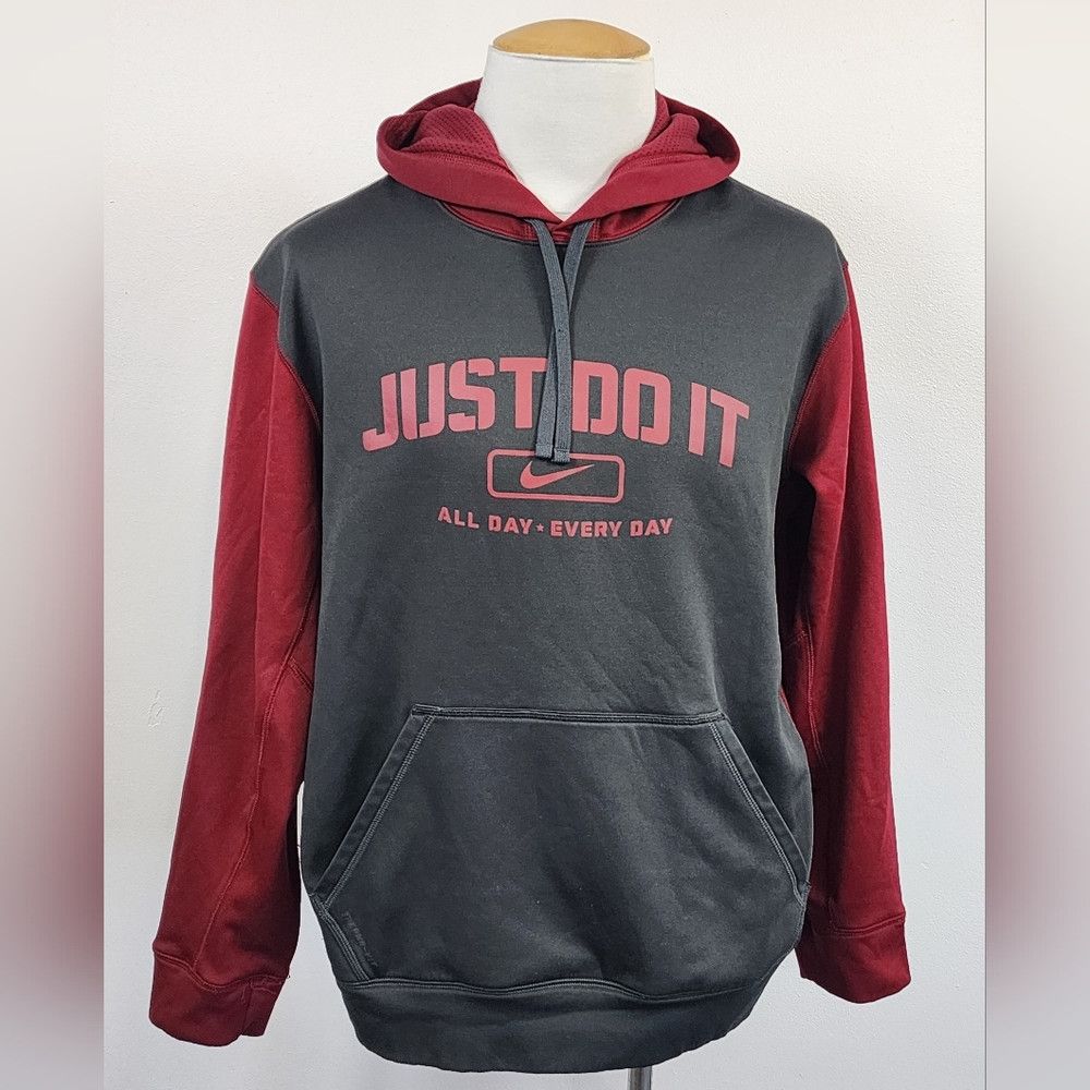 Nike Nike Men's Burgundy/Gray Therma-FIT Performance L/S Hoodie Size US L / EU 52-54 / 3 - 1 Thumbnail