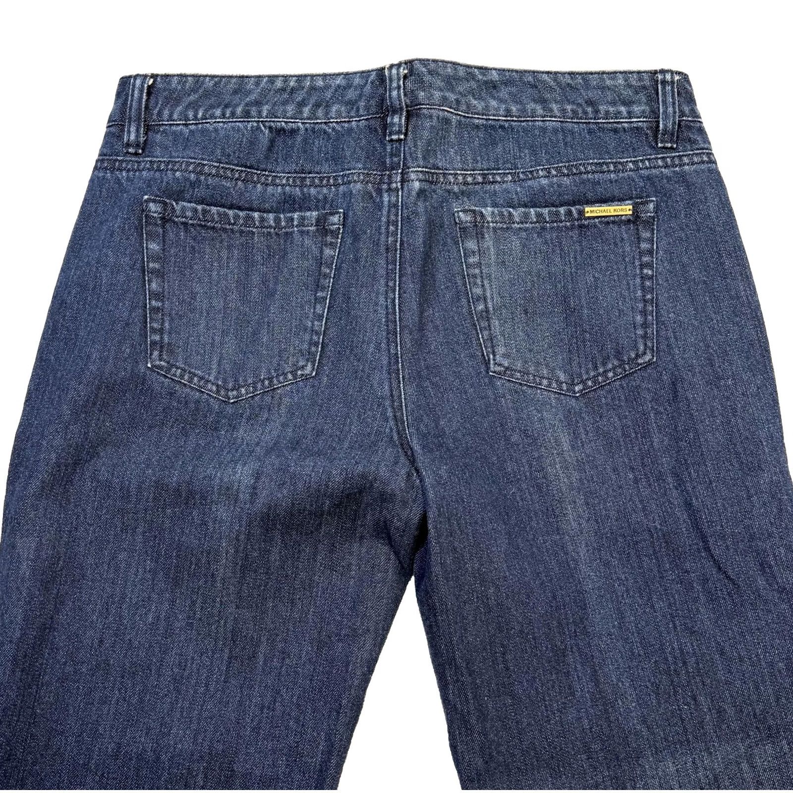 Michael Kors Michael Kors Jeans Womens 10 Blue Wide-Leg Mid Rise Denim Pockets 100% Cotton Size 32" / US 10 / IT 46 - 4 Thumbnail