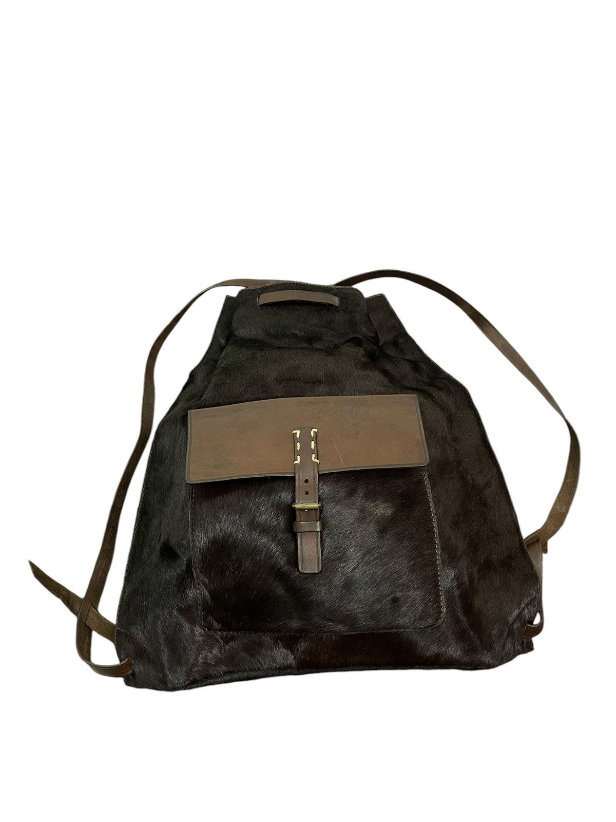 Genuine Leather Calf Hair Leather Re Creation Backpack Bag 5🟩 Size ONE SIZE - 6 Thumbnail