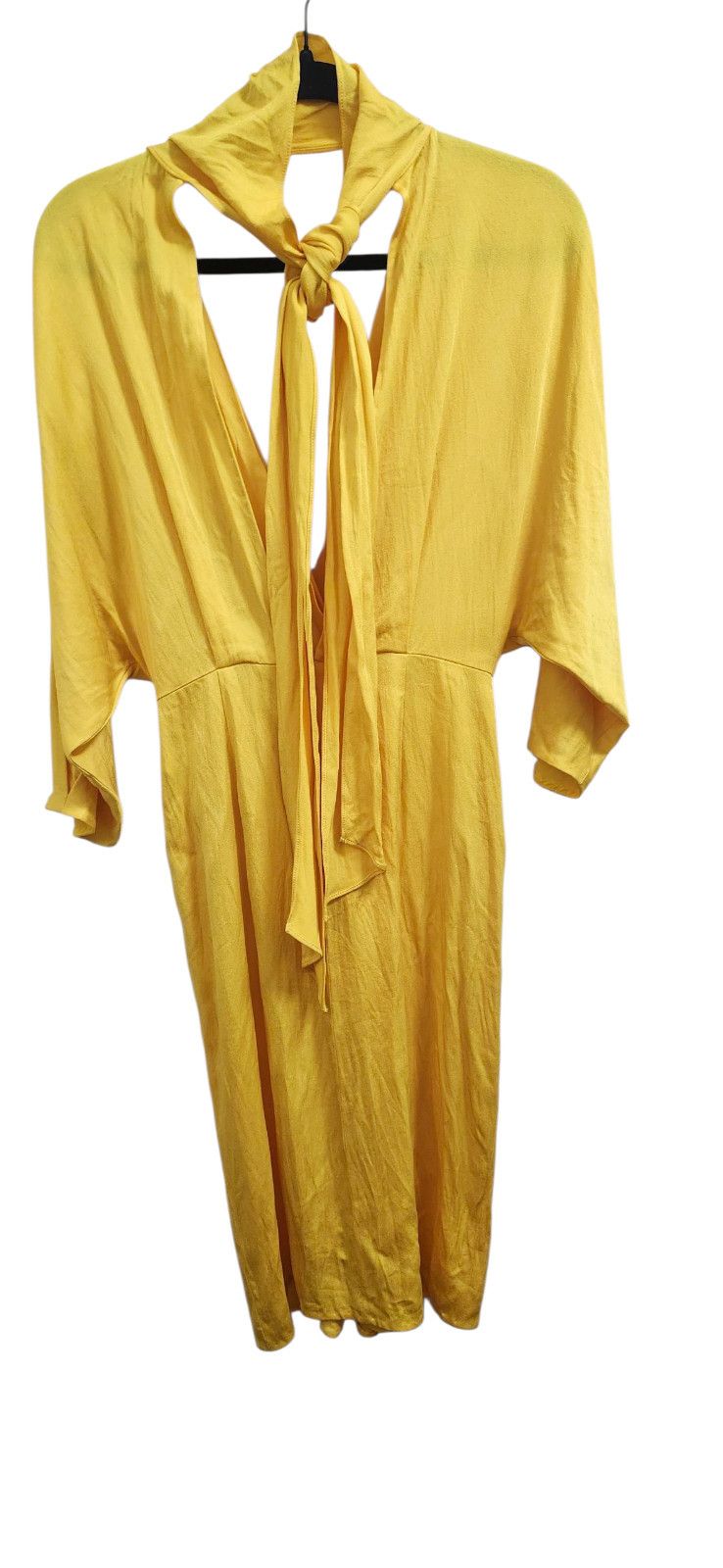 Diane von Furstenberg Diane von Furstenberg Yellow Draped 4 Silky Deep V Neck Size S / US 4 / IT 40 - 5 Thumbnail