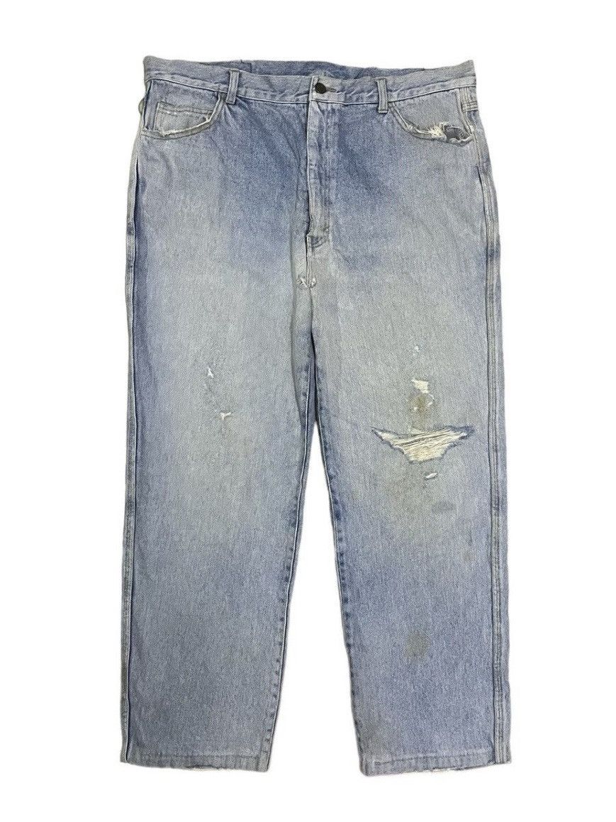 Japanese Brand Japanese Brand Genuine Loose Fit Distressed Tappered Jeans Size US 37 - 1 Thumbnail