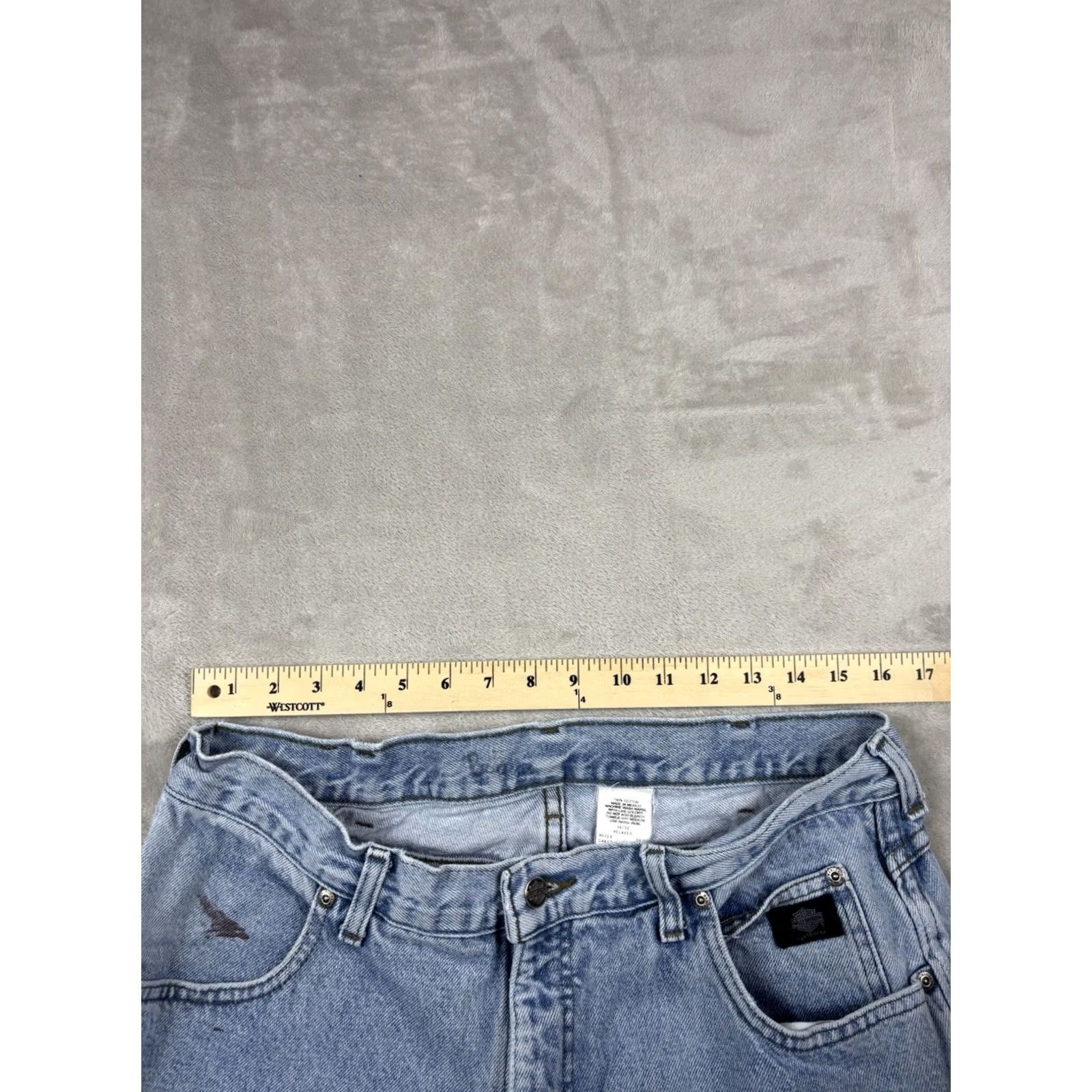 Harley Davidson Harley-Davidson Jeans Mens Relaxed Fit Straight Leg Light Wash Denim Size 36x32 Jeans Regular 5-Pocket Design Blue Motorcycle Biker Mens Size US 36 / EU 52 - 3 Thumbnail