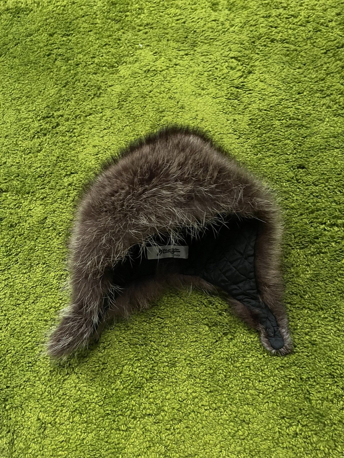 Designer × Vintage Real Fur fuzzy Ushanka trapper checker hat Y2K Size ONE SIZE - 4 Thumbnail