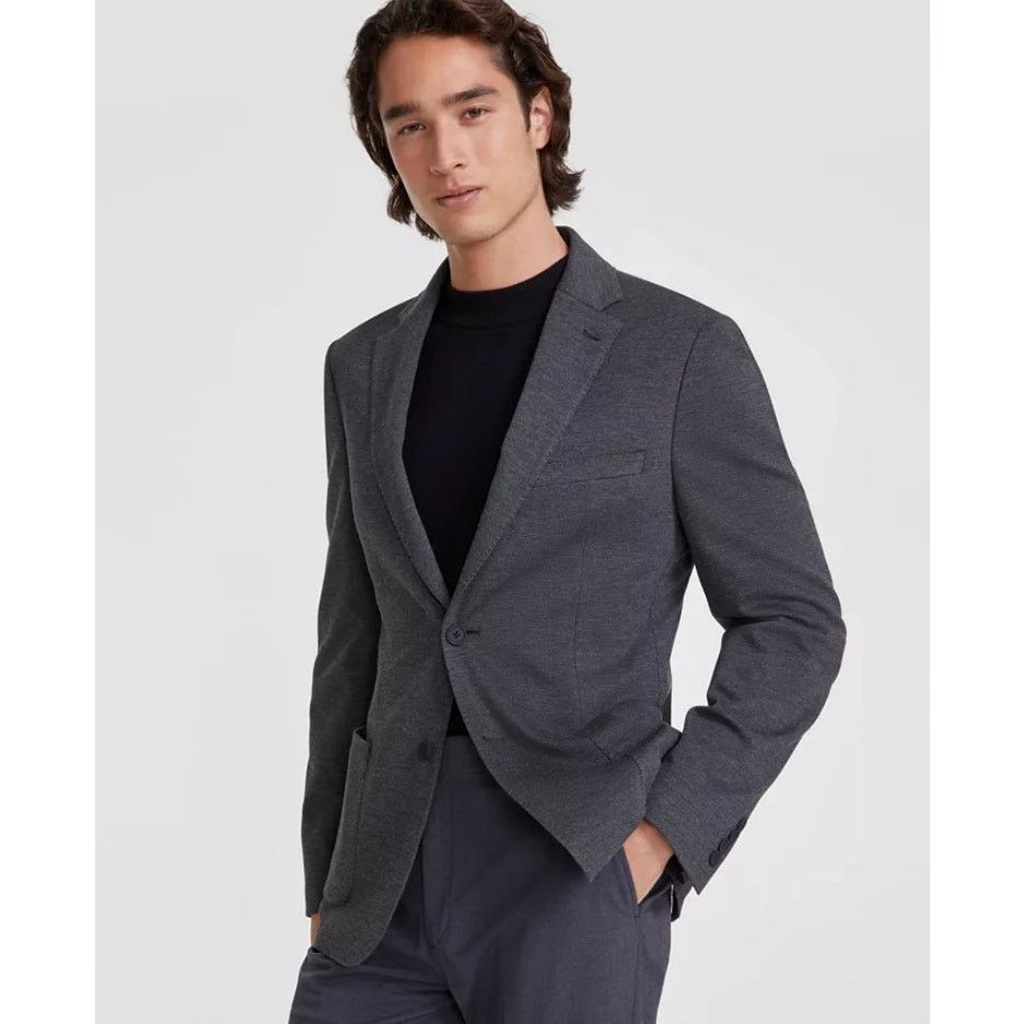Calvin Klein Calvin Klein Men's Solid Grey Knit Slim-Fit Sport Coat 36S Size 36S - 1 Thumbnail