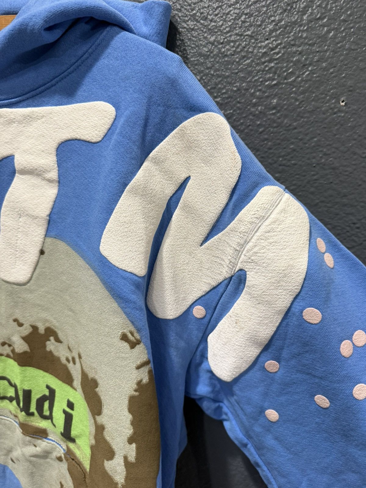 Cactus Plant Flea Market Cactus Plant Flea Market Kid Cudi Blue Puff Print Hoodie L Size US L / EU 52-54 / 3 - 6 Thumbnail