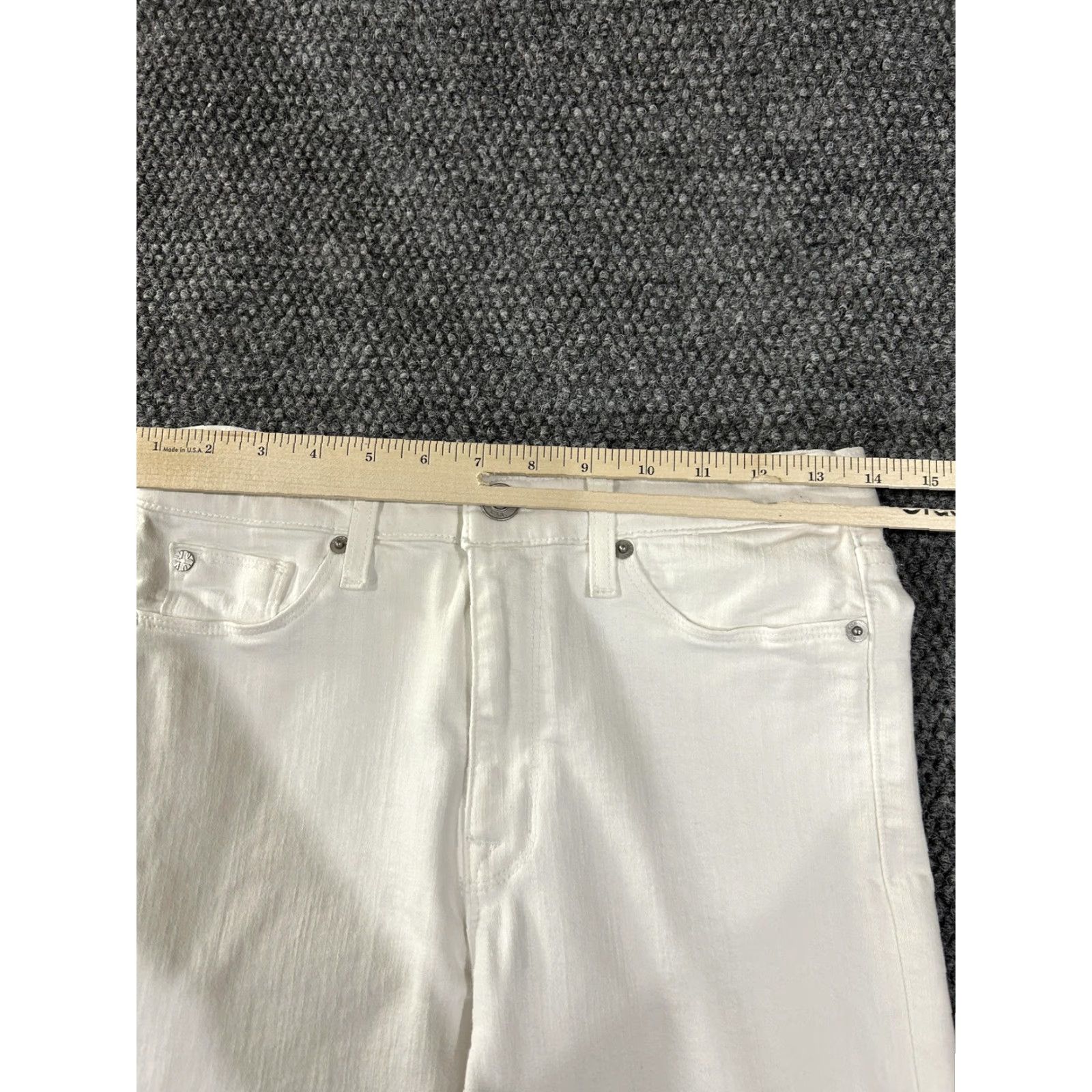 Hudson HUDSON Womens Jeans 27 White High Waist Barbara Super Skinny Ankle Raw Hem Size 27" / US 4 / IT 40 - 4 Thumbnail