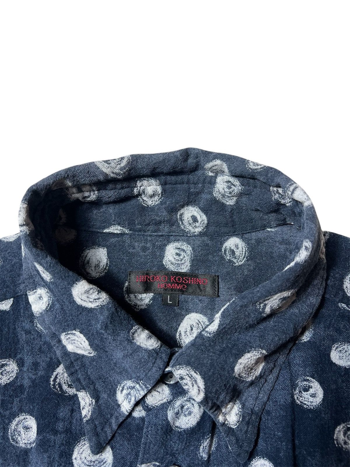 Hiroko Koshino Homme Hiroko Koshino Homme Double Pocket Printed Shirt Size US L / EU 52-54 / 3 - 5 Thumbnail