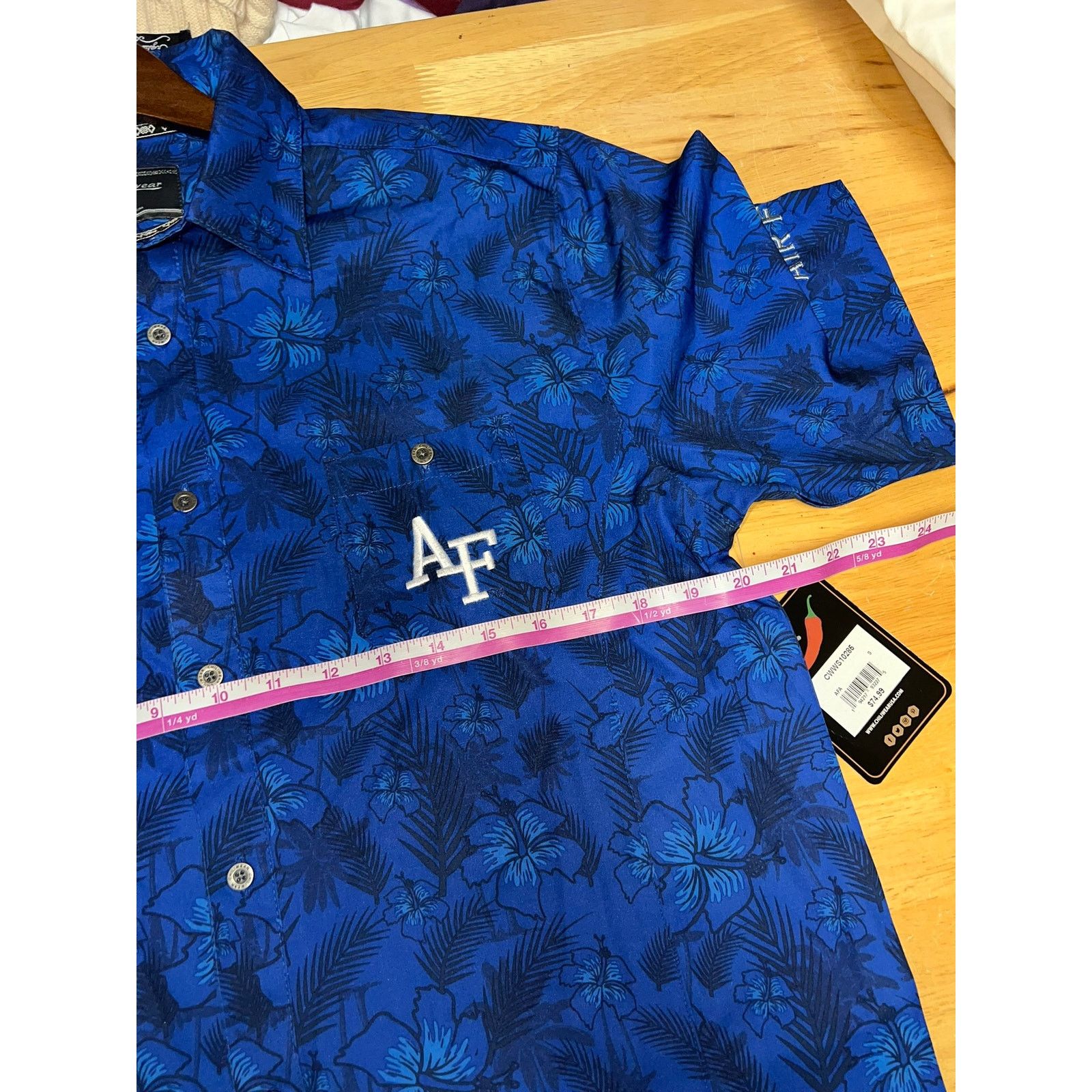 Vintage Air Force University Polo Shirt Chiliwear Blue Floral NWT S Size US L / EU 52-54 / 3 - 11 Thumbnail
