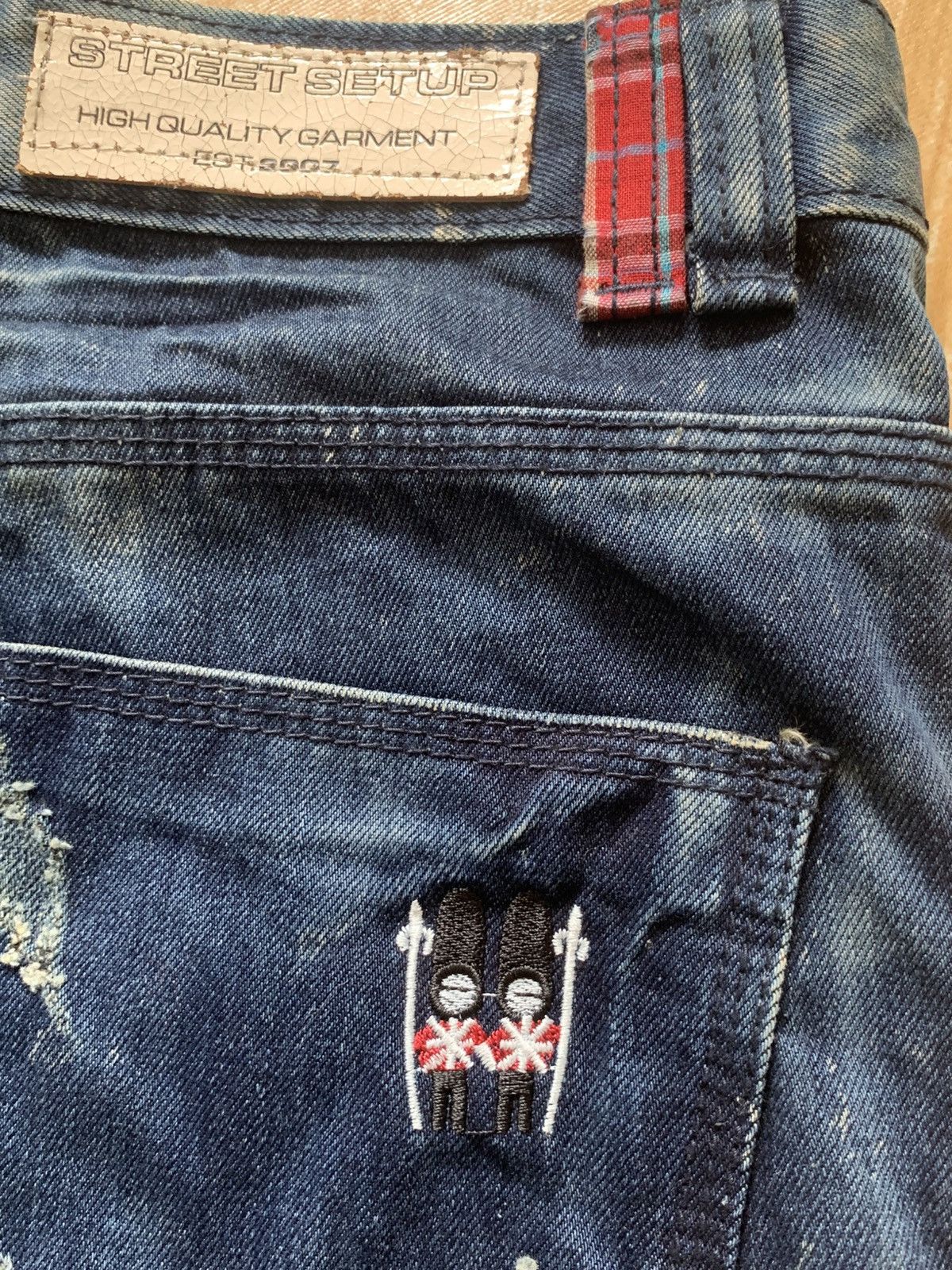 Japanese Brand Street Setup est 2007 Mud Wash Denim Jeans Pants Size US 30 / EU 46 - 17 Thumbnail
