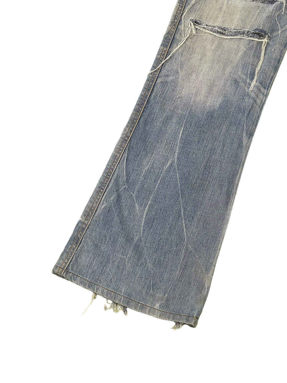 Japanese Brand Flare Jeans Edwin Japan Distress Faded Boot Cut 7🟦5 Size US 35 - 5 Thumbnail