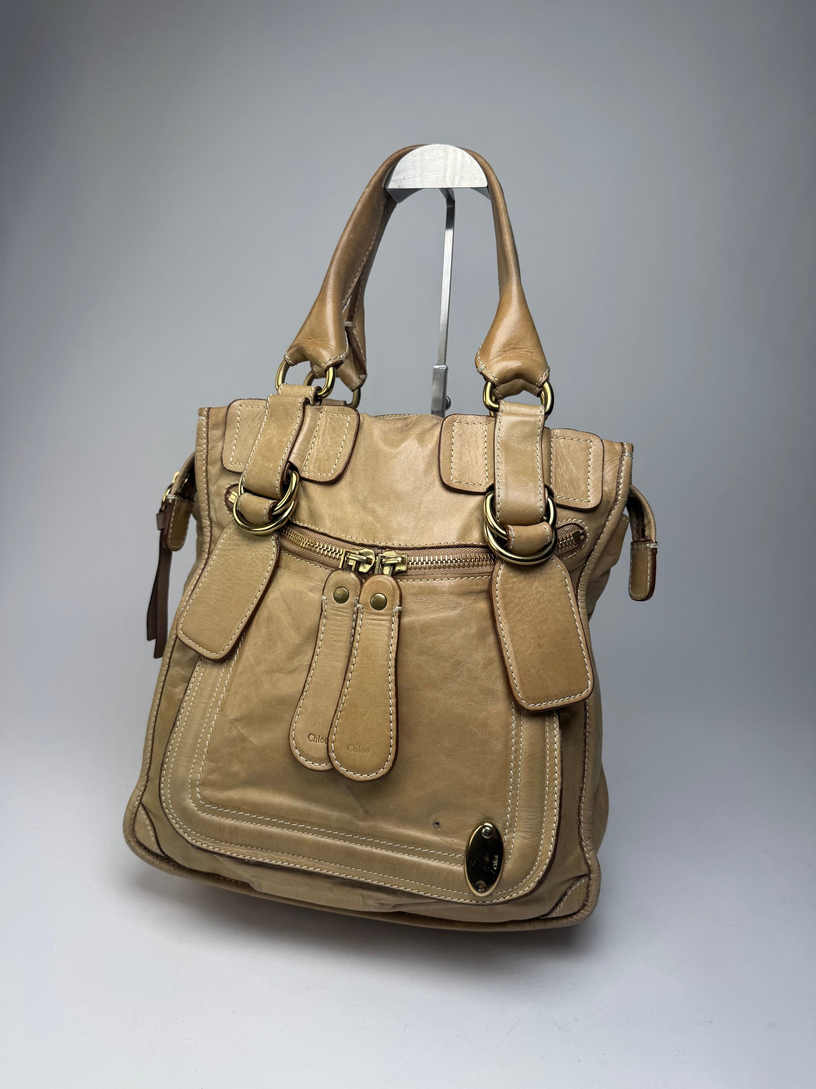Chloe Vintage Leather Handbag Beige Size ONE SIZE - 1 Thumbnail