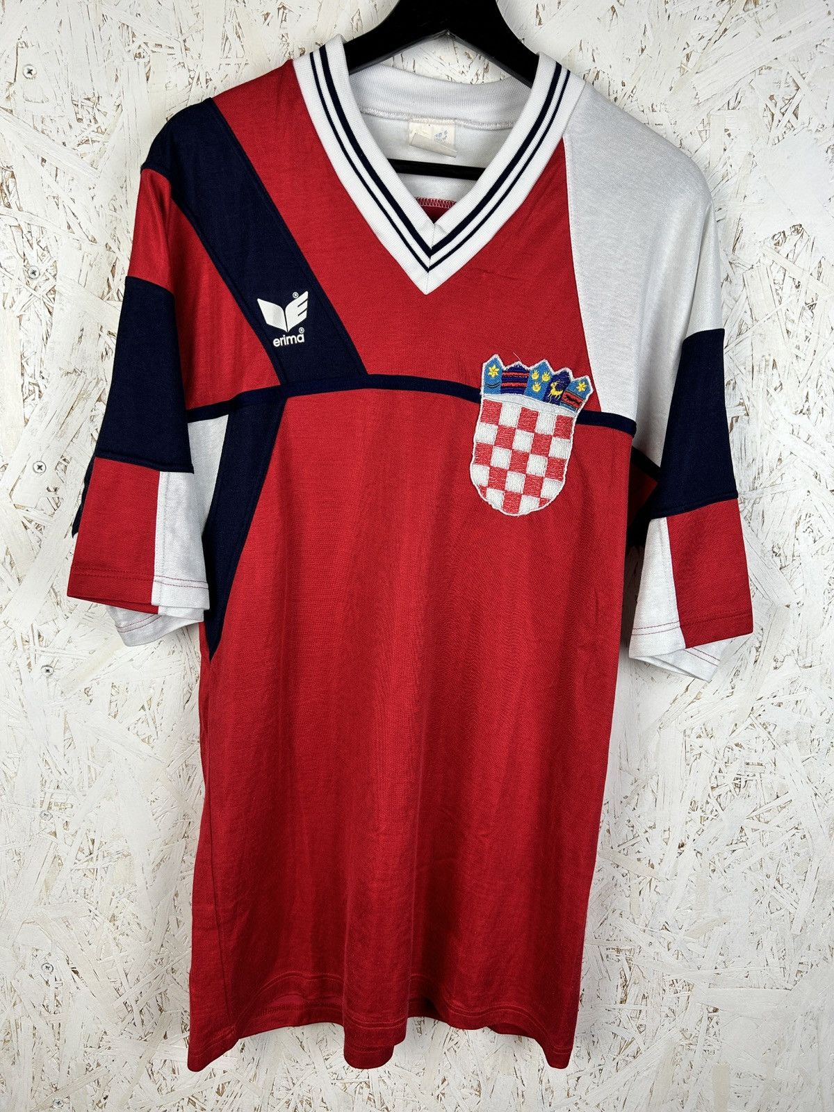 Vintage 80s Vintage Erima Croatia HNS Retro Soccer Football Jersey Size US XL / EU 56 / 4 - 1 Thumbnail
