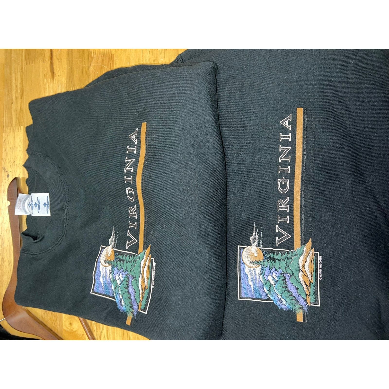 Jerzees Vintage Virginia Sweatshirt Crewneck Mountains Black USA 90s Size US XL / EU 56 / 4 - 10 Thumbnail