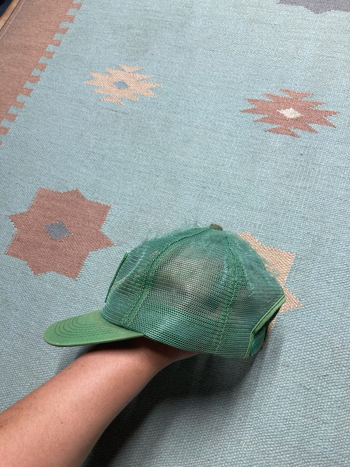 Vintage k products trucker hat full mesh John Deere distressed farm Size ONE SIZE - 5 Thumbnail