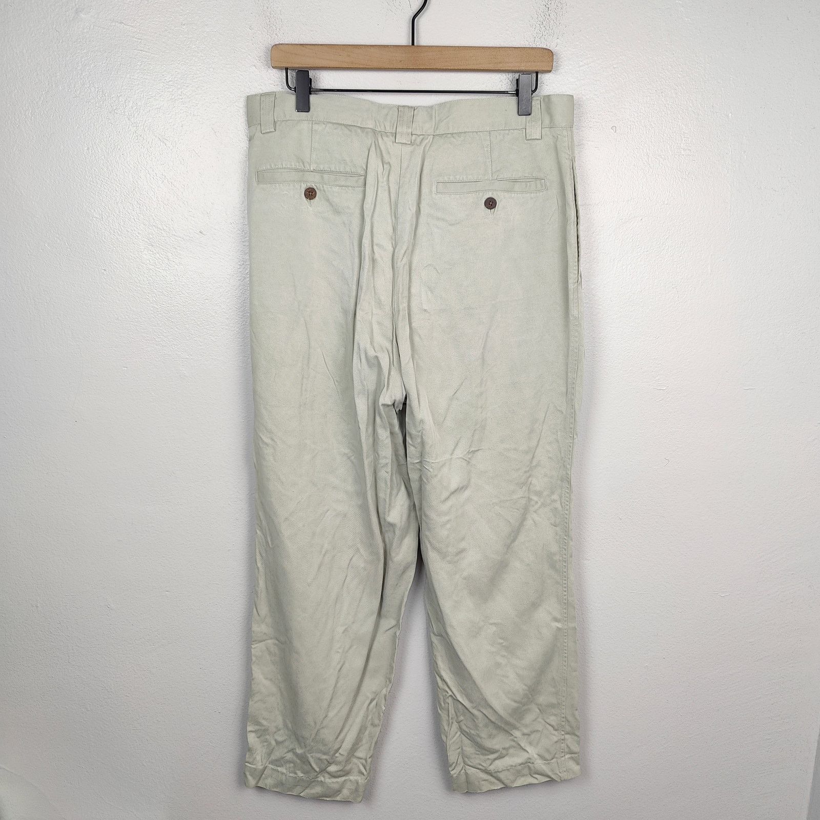 Tommy Bahama Tommy Bahama Silk Pants Mens 34 Light Beige Pleated Casual Size US 34 / EU 50 - 5 Thumbnail