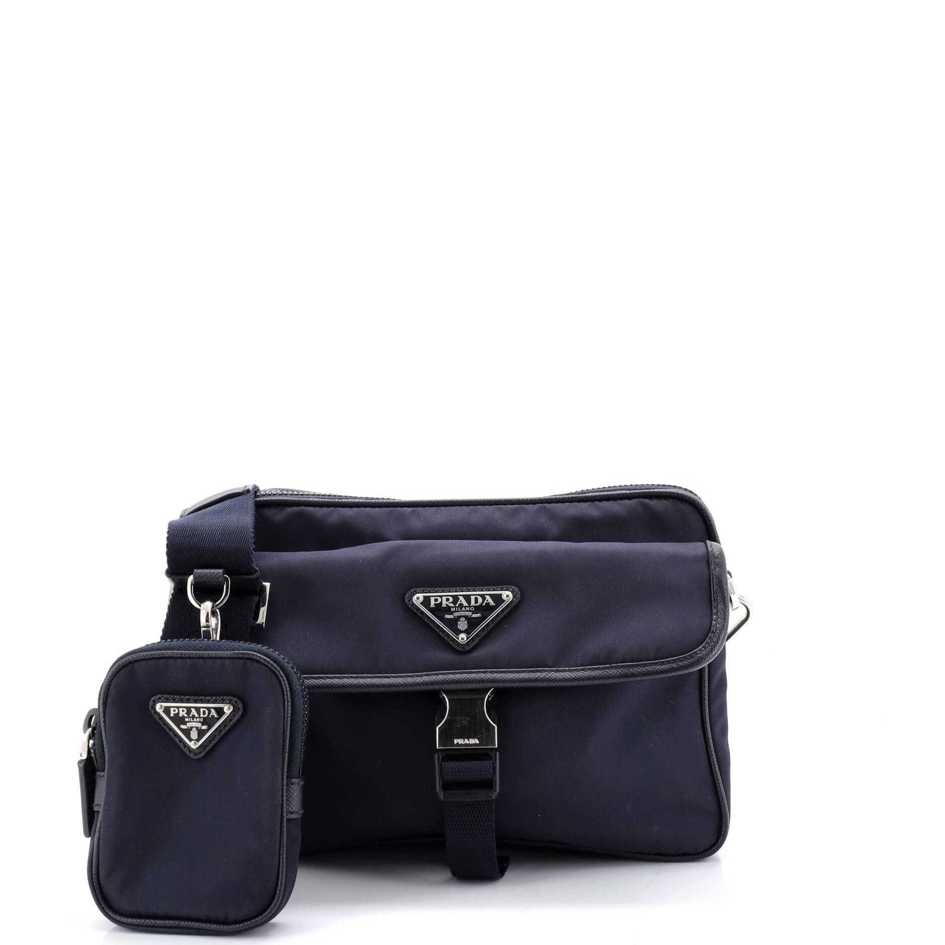 Prada Buckle Front Pocket Flap Messenger Bag Size ONE SIZE - 1 Thumbnail