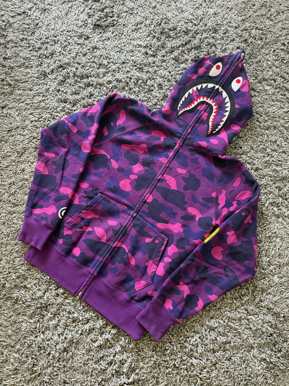 Bape Bape Purple Camo Shark Zip Up Size US S / EU 44-46 / 1 - 1 Thumbnail