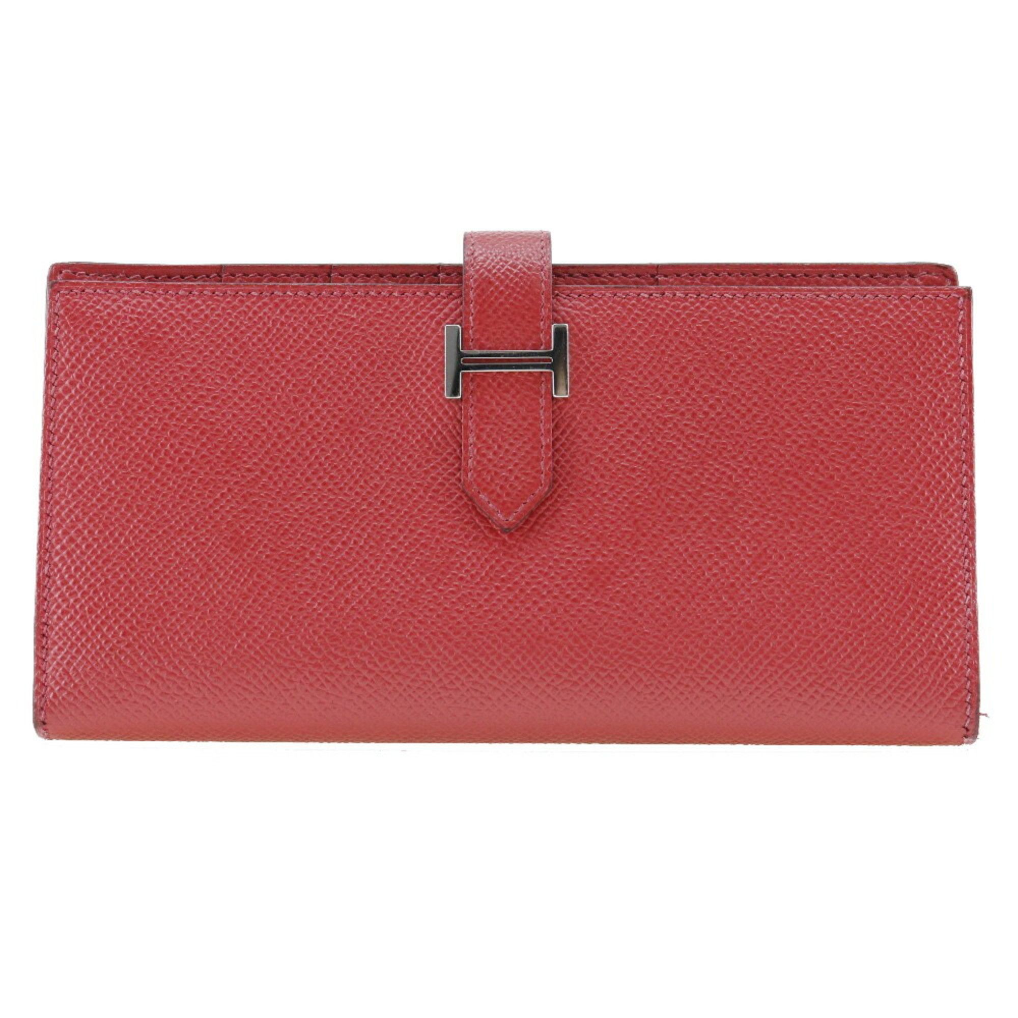 Hermes HERMES Dogon GM Long Wallet Chevre 2014 Pink □R Belt Clasp Ladies Pre-Owned Hermes Hermès Dogon GM Bifold Long Wallet Leather  main image 3