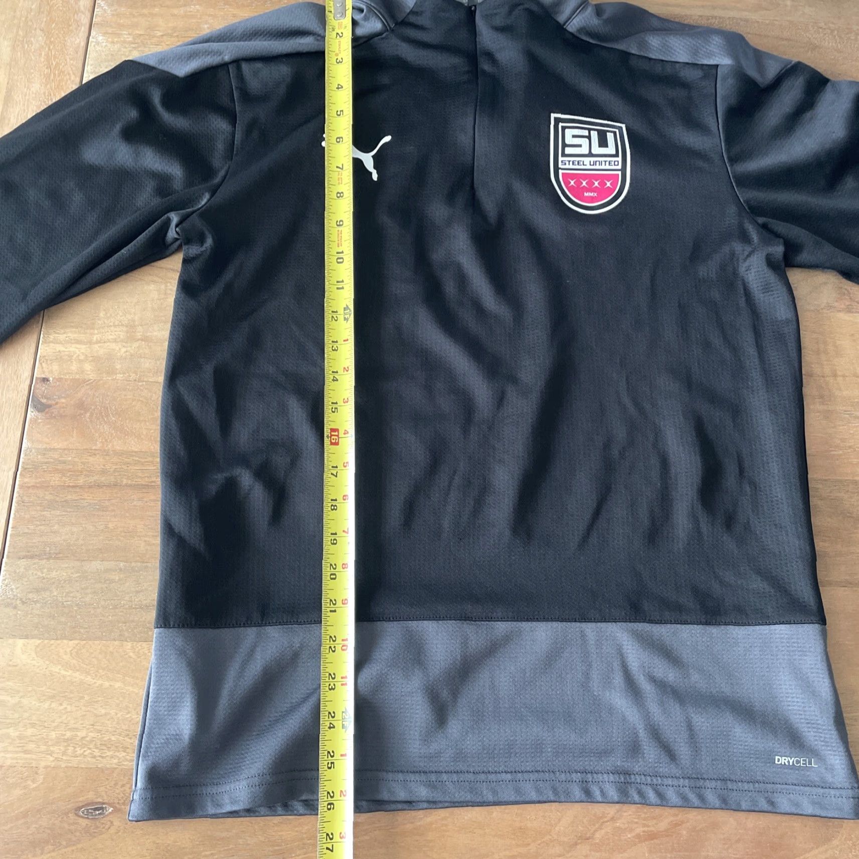 Puma Puma X Steel United 1/4 Zip Soccer Warm Up Jacket Mens M Black Athletic Sweatshirt Jacket Size US M / EU 48-50 / 2 - 7 Thumbnail