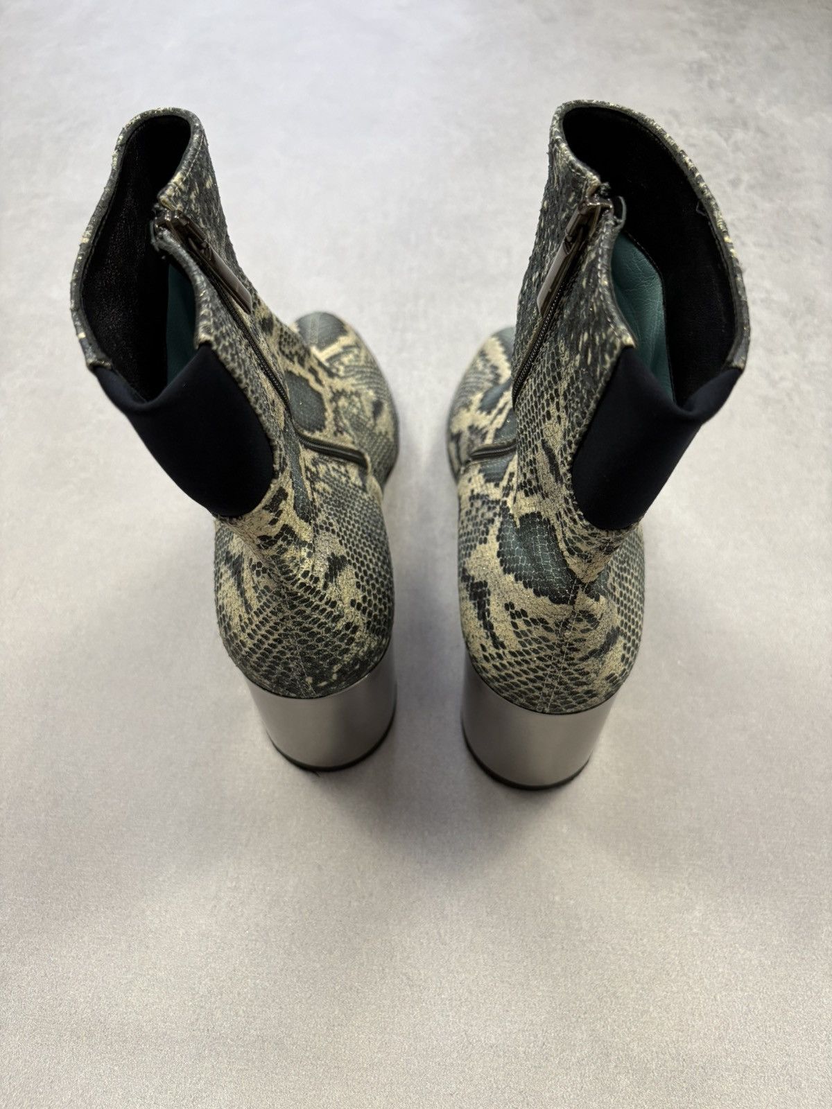 Designer Thierry Rabotin Python Print Leather Ankle Boots Women’s 38 Size US 8 / IT 38 - 3 Thumbnail