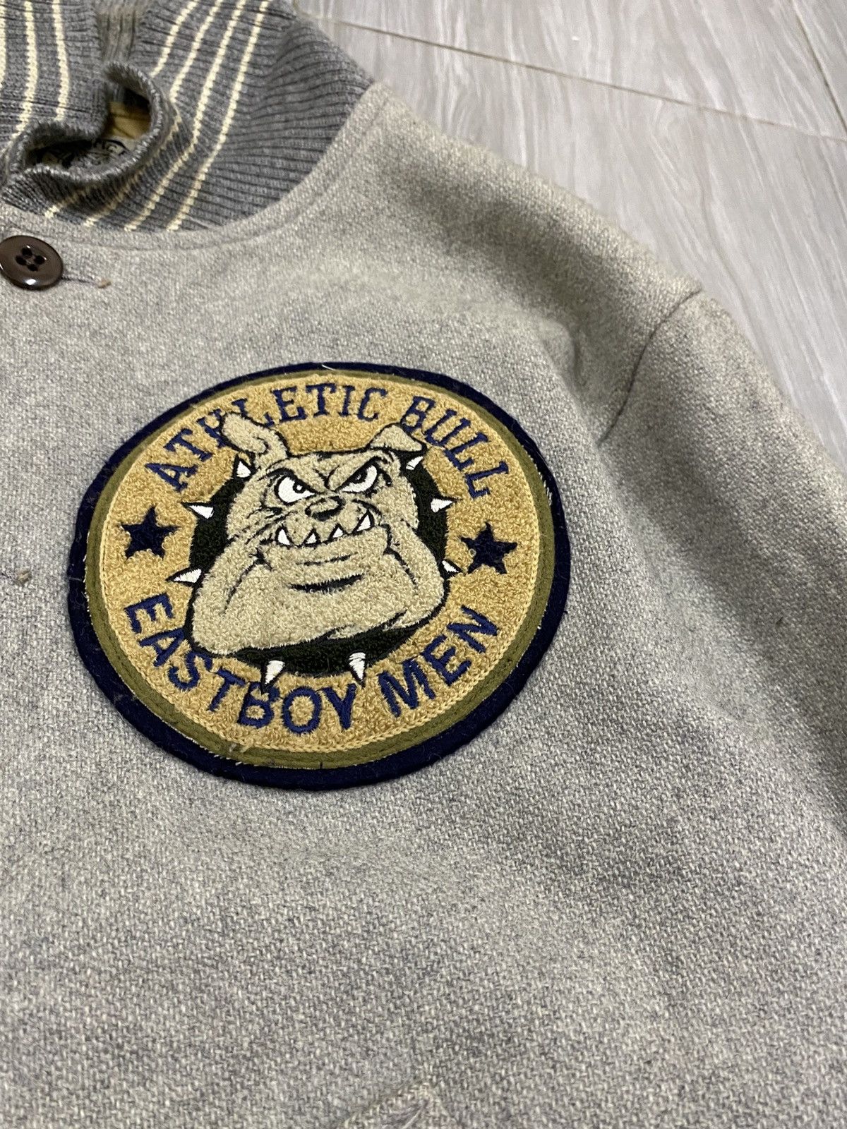 Vintage Vtg EastBoy Men Atheletic Bull Varsity Jacket Size US L / EU 52-54 / 3 - 4 Thumbnail