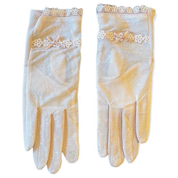 Floral Lace Long Gloves - Cider