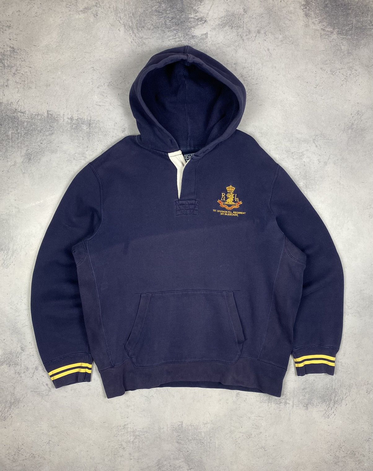 Polo Ralph Lauren Vintage 90s Polo Ralph Lauren Faded Blue Rugby Hoodie Size US L / EU 52-54 / 3 - 2 Thumbnail