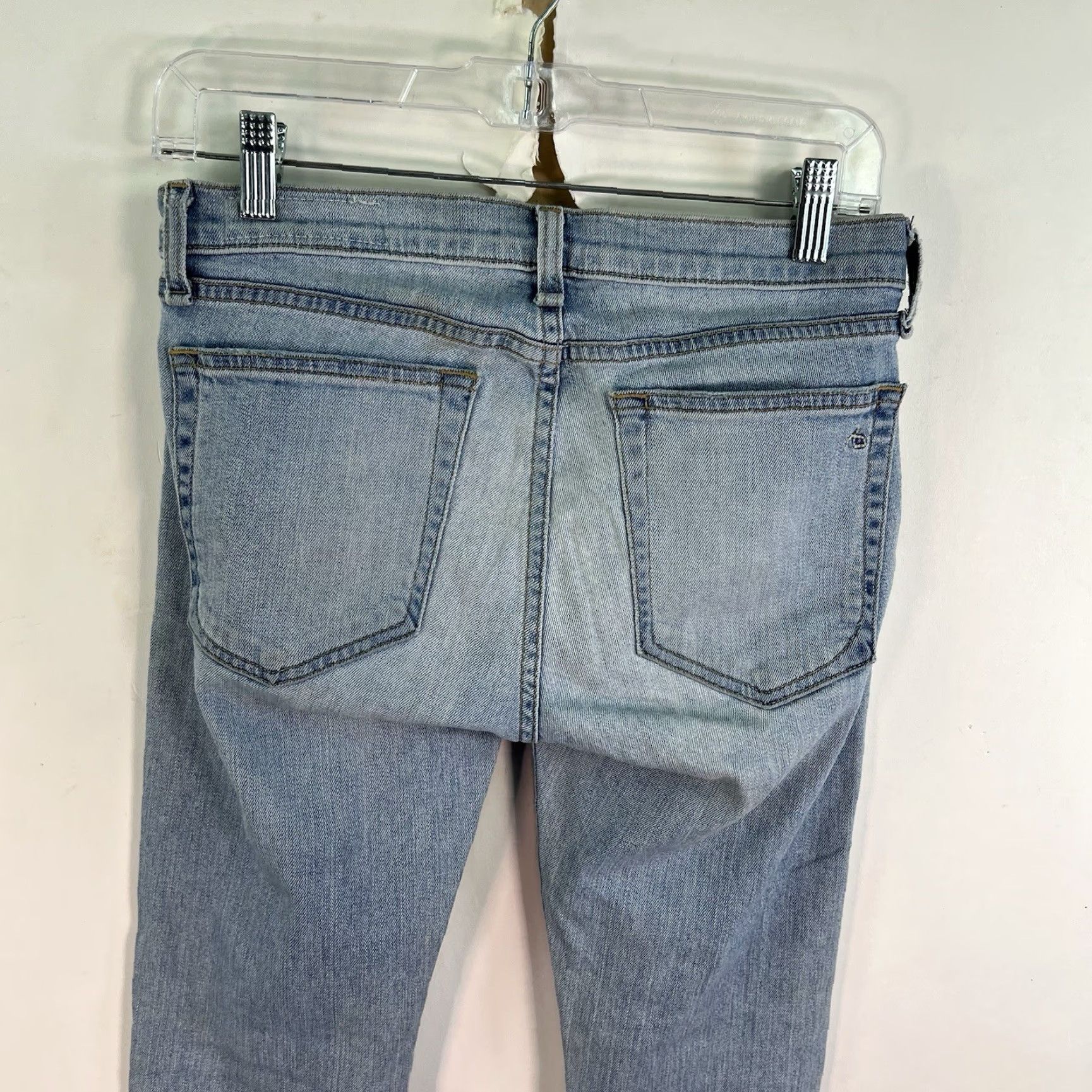 Rag & Bone rag & bone The Dre Slim Straight Denim Jeans Womens Size 24 Blue Raw Hem 30X27 Slim Straight, Distressed, Logo, USA Theme Mens Womens Size 42" / US 20 - 7 Thumbnail