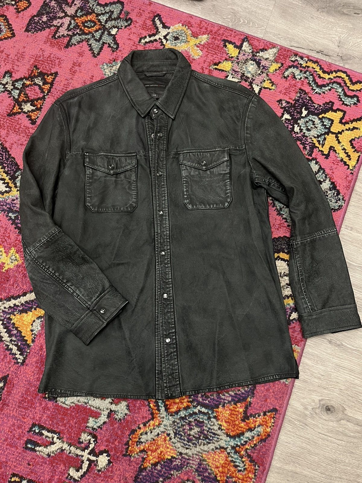John Varvatos Lionel leather shirt jacket. Medium Size US M / EU 48-50 / 2 - 16 Thumbnail