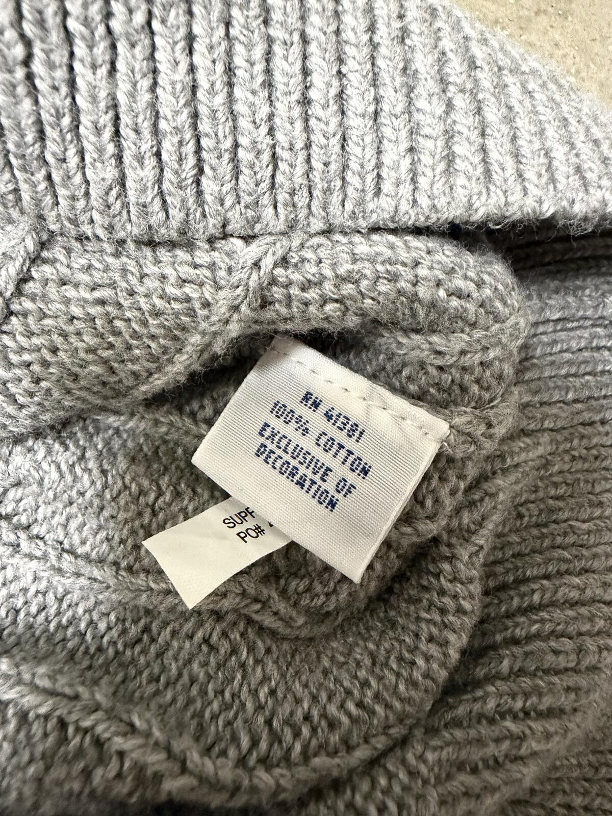 Polo Ralph Lauren Polo Ralph Lauren Cable Knit Quarter Zip Gray Sweater Size US XL / EU 56 / 4 - 6 Thumbnail