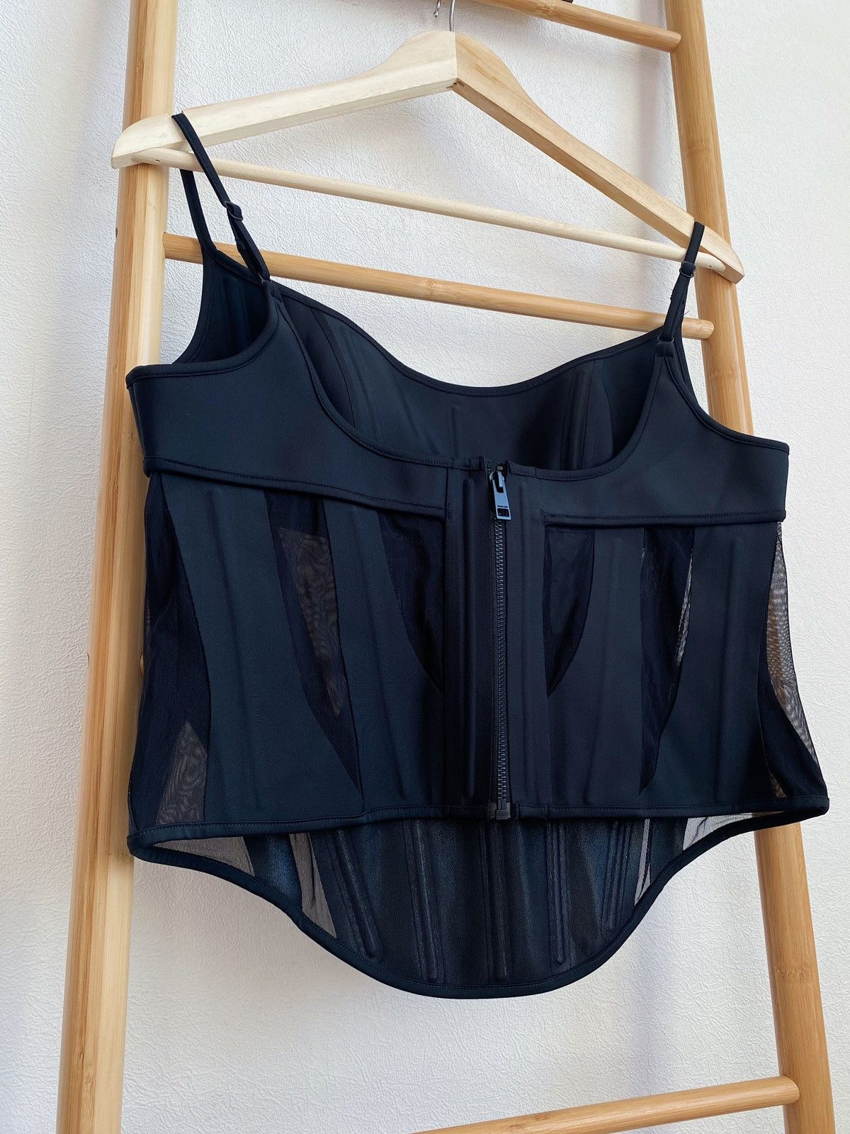 H&M × Mugler × Thierry Mugler Mugler x H&M Mesh-Paneled Corset Top Black Size L Size L / US 10 / IT 46 - 10 Thumbnail