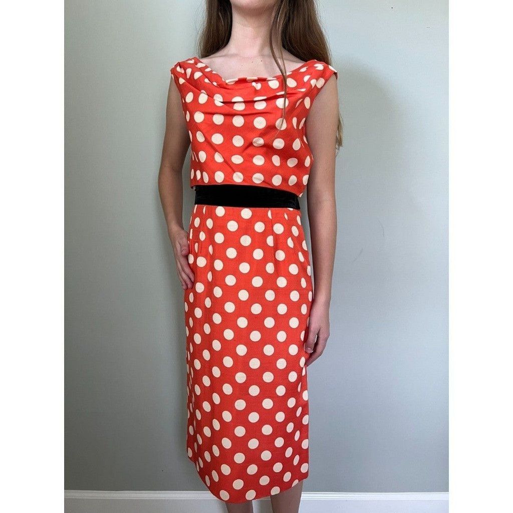 Vintage 1950s Vintage Red & White Polka Dot Betty Boop Dress Size S / US 4 / IT 40 - 1 Thumbnail