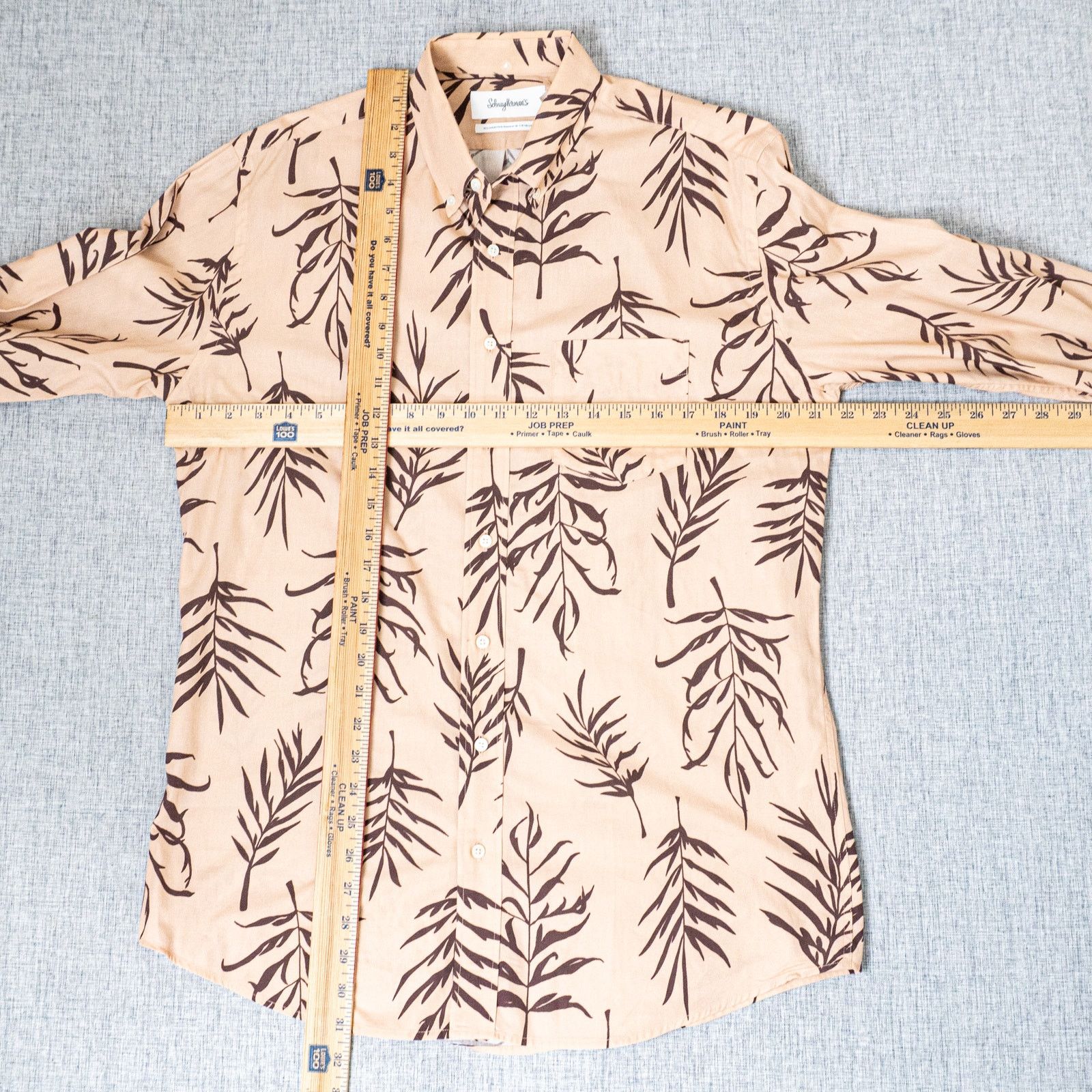 Schnaydermans Schnayderman's Leisure Button Down Shirt Beige Brown leaf Size US M / EU 48-50 / 2 - 7 Thumbnail