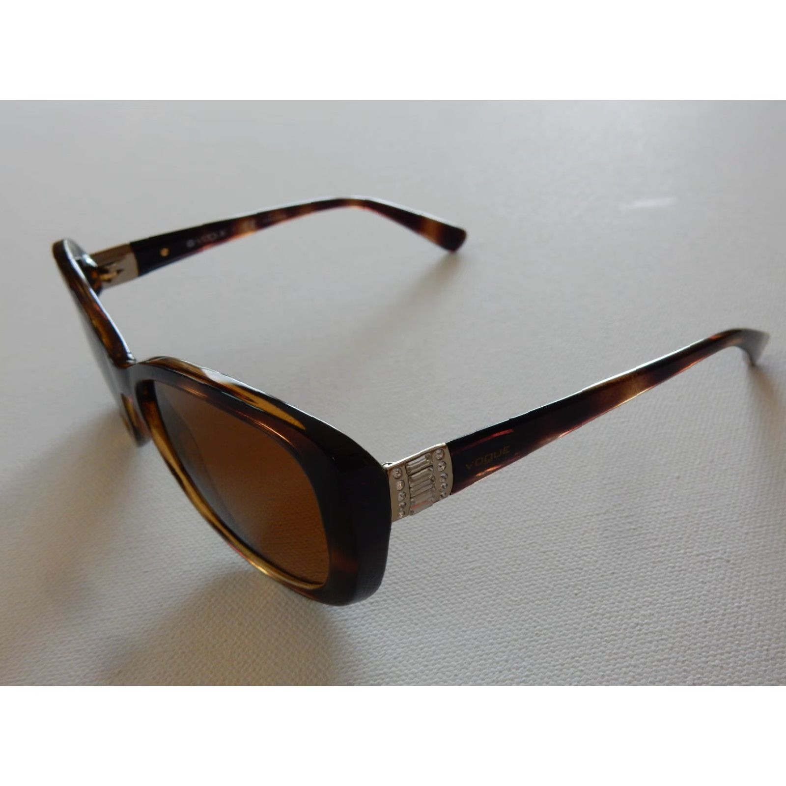 Vogue VOGUE Sunglasses Frames Women Brown 55x17 135mm Prescription Textured Small Scratches Size ONE SIZE - 3 Thumbnail